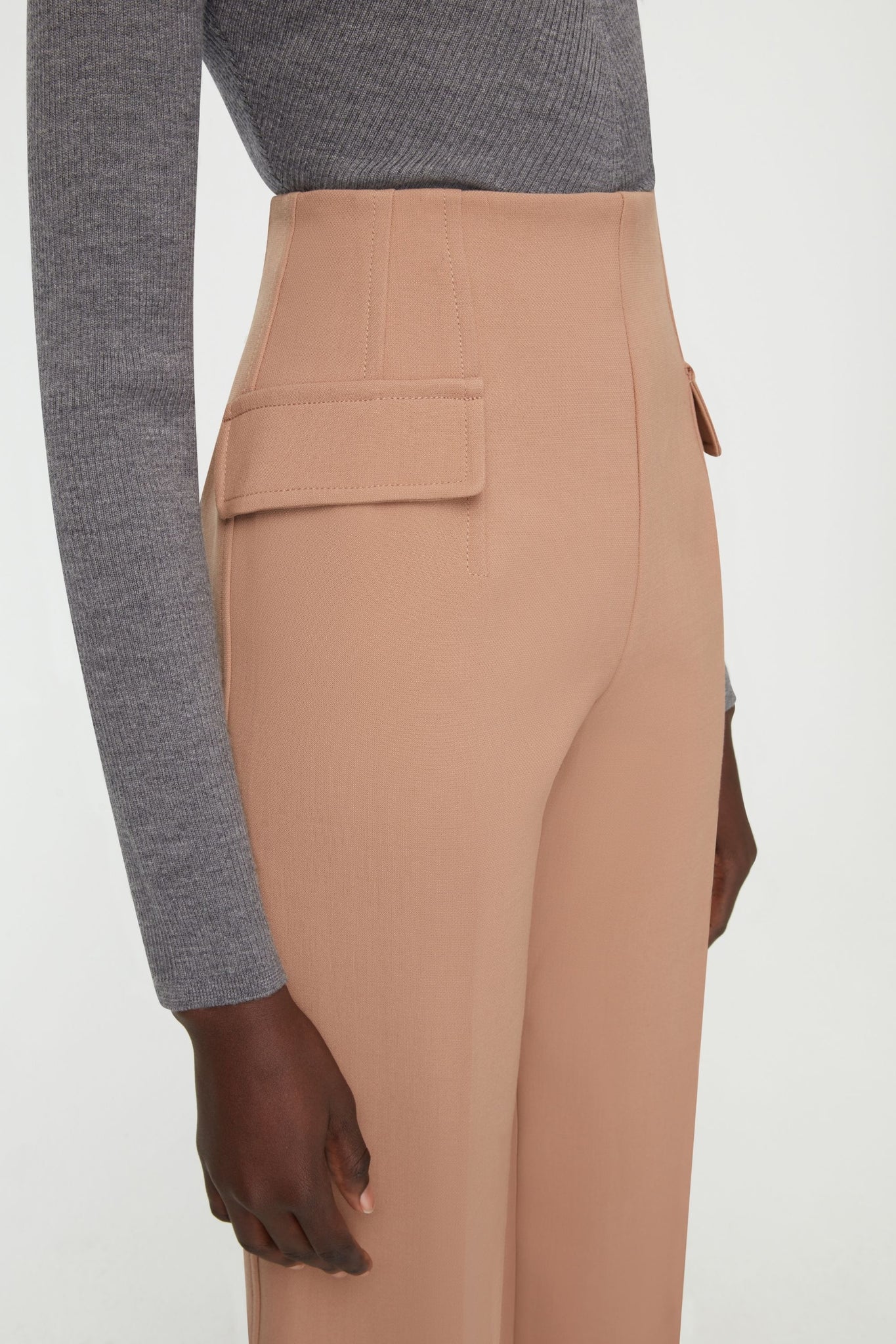 Brissa Trousers In Camel Birdseye Suiting