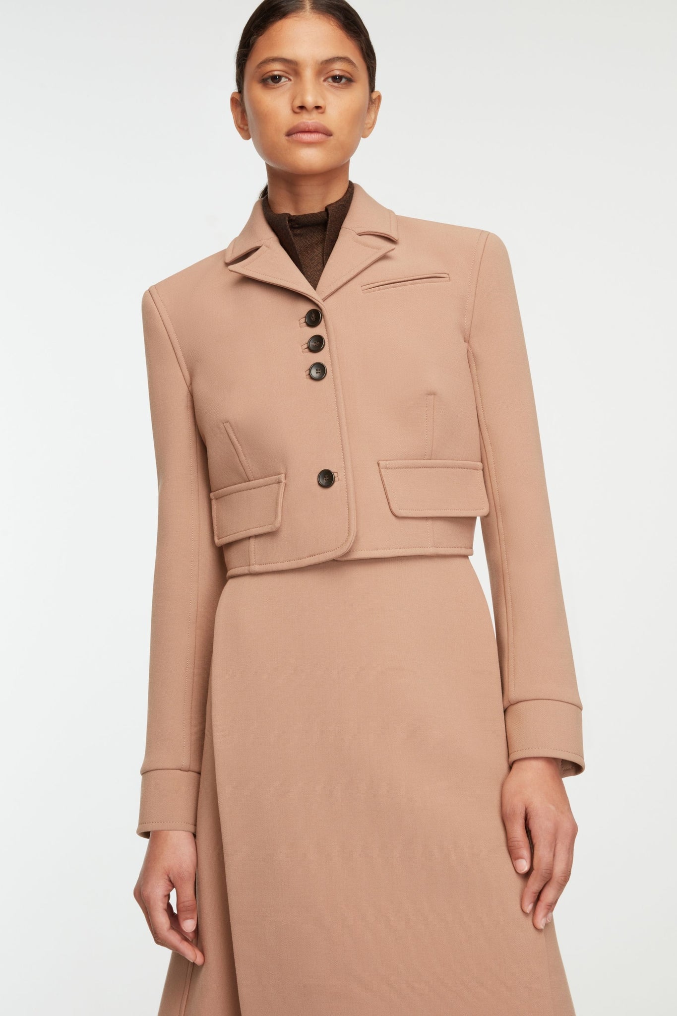 Chapel Jacket In Camel Birdseye Suiting