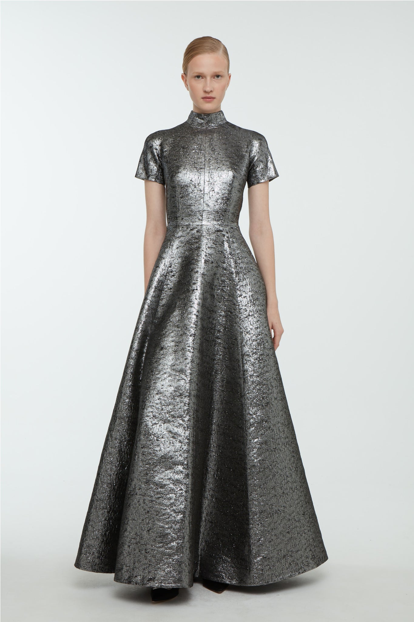 Malinda Dress In Silver Lurex Tweed | Emilia Wickstead