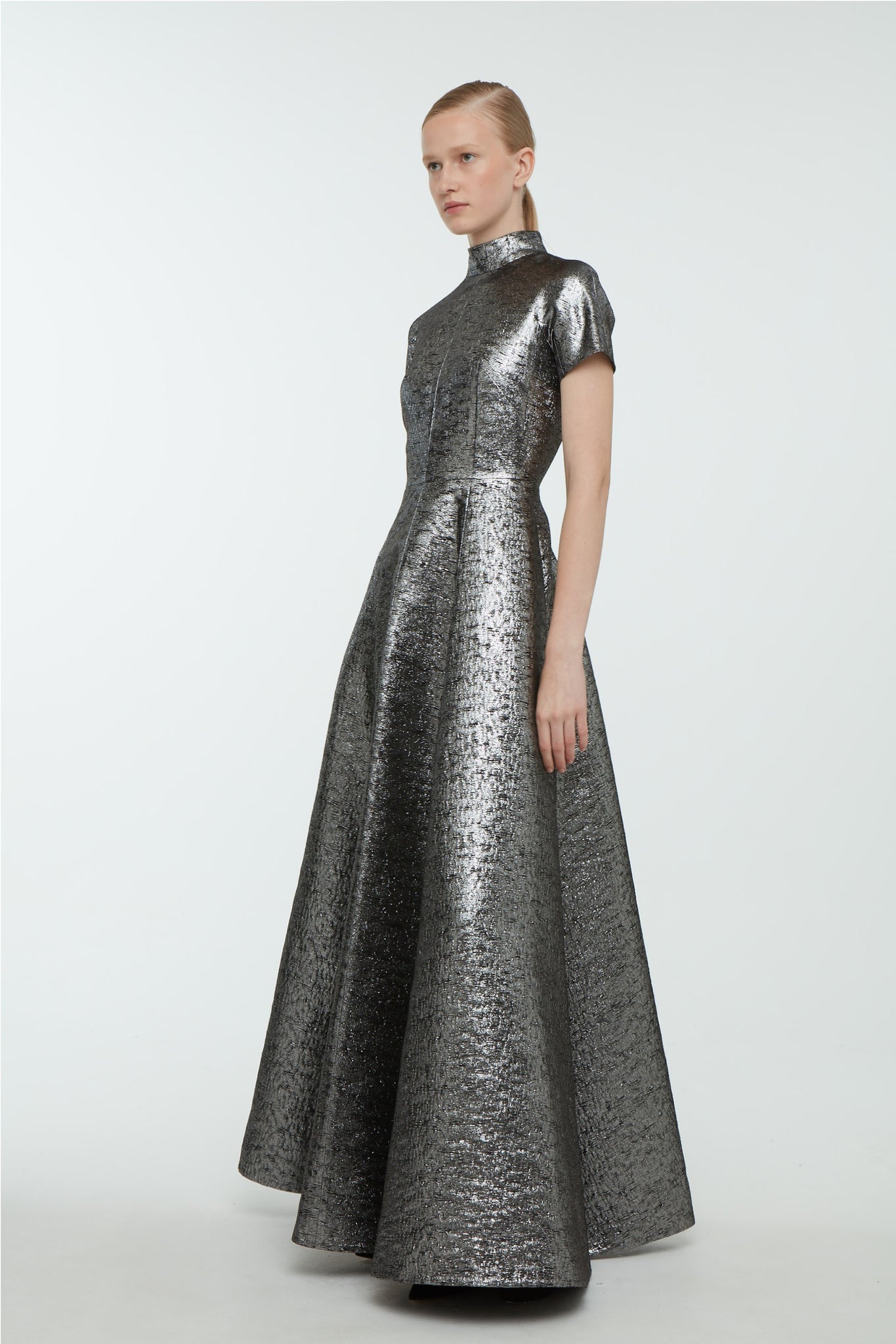 Malinda Dress In Silver Lurex Tweed | Emilia Wickstead