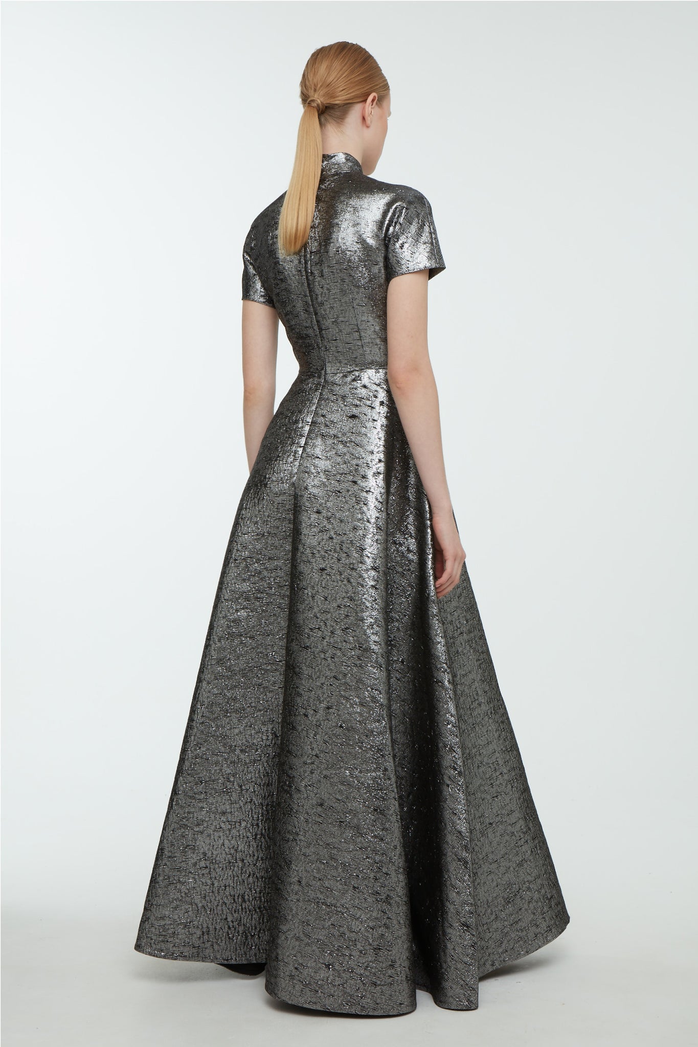 Malinda Dress In Silver Lurex Tweed