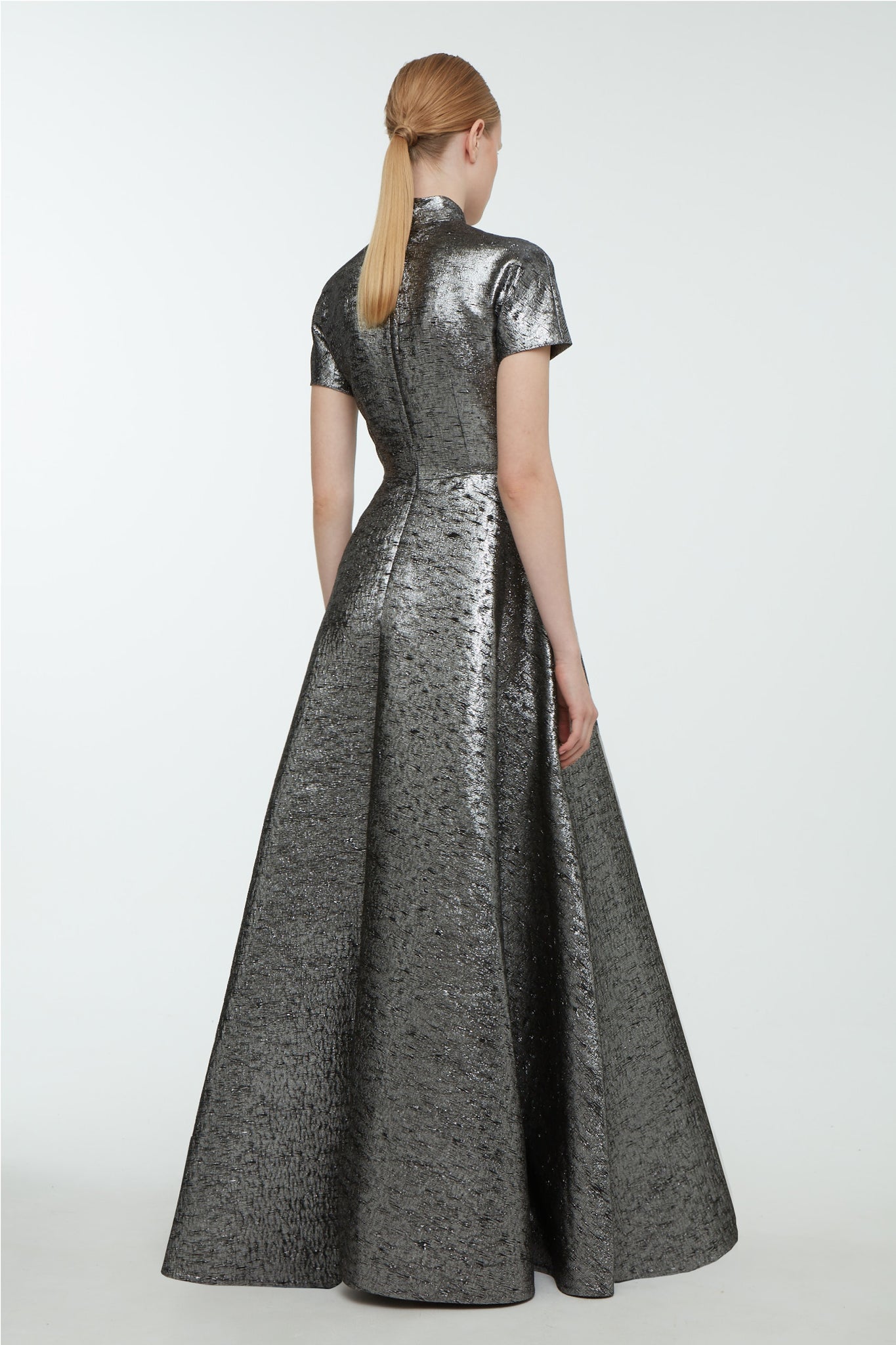 Malinda Dress In Silver Lurex Tweed | Emilia Wickstead