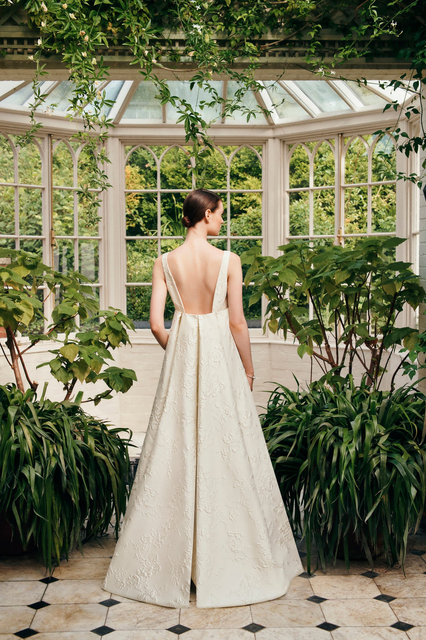 Suha Bridal Train in Rose Jacquard | Emilia Wickstead