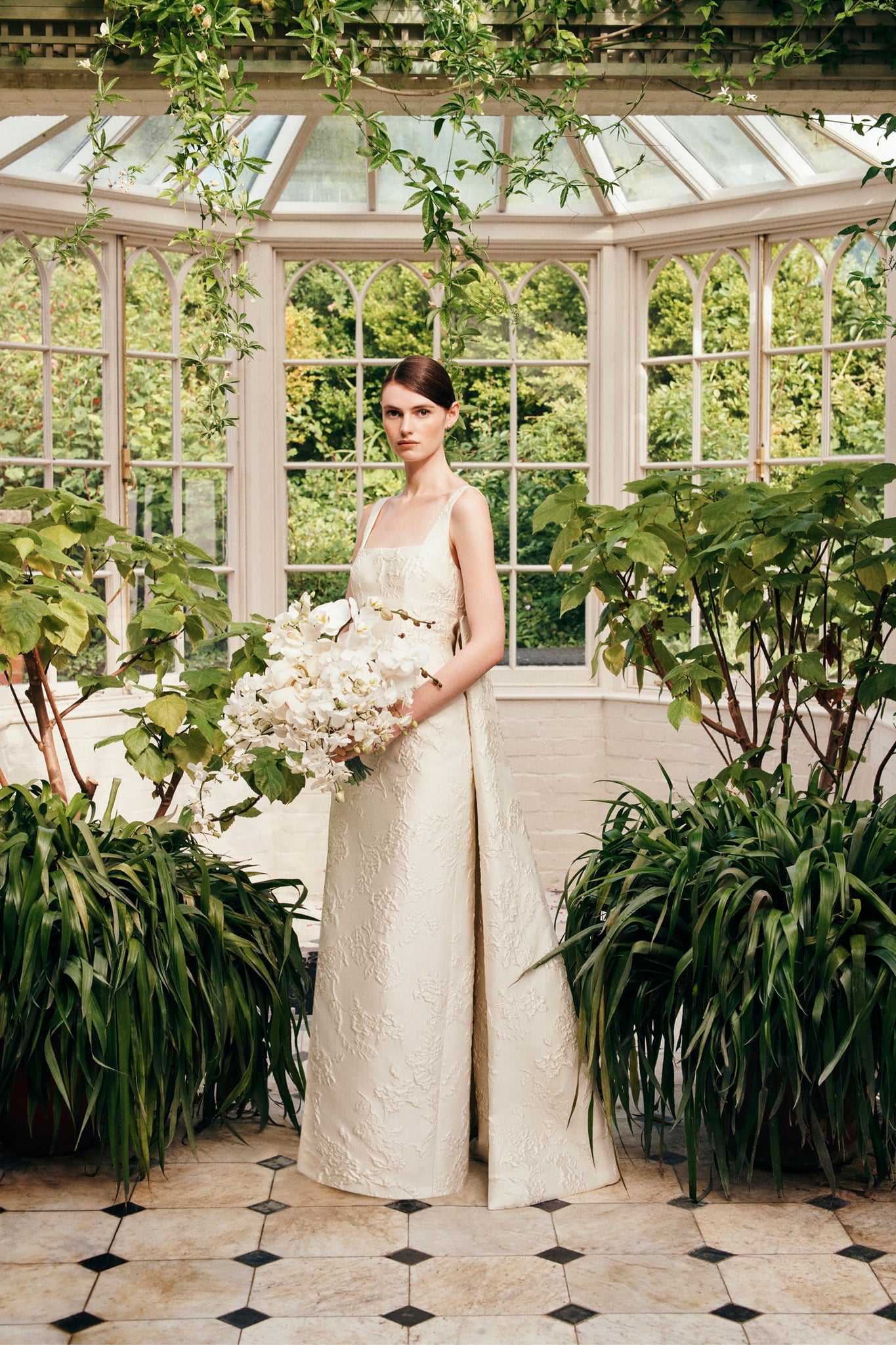 Viva Bridal Dress in Rose Jacquard  with Suha Bridal Train | Emilia Wickstead