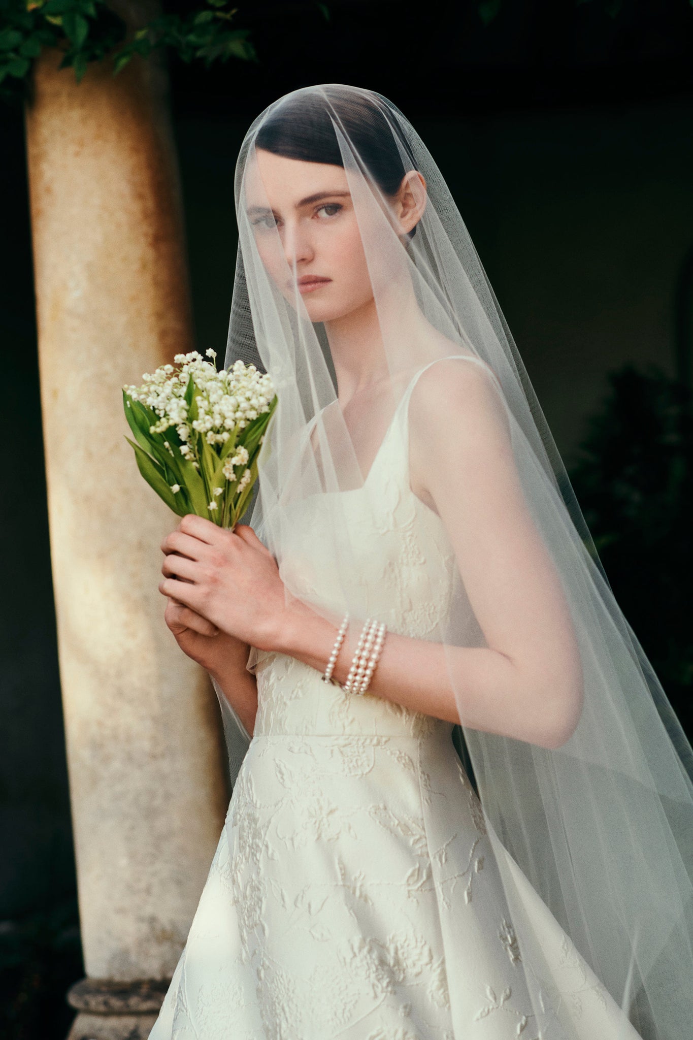 Irena Bridal Dress in Ivory Fine Floral Jacquard | Emilia Wickstead Irena Bridal Dress in Ivory Fine Floral Jacquard | Emilia Wickstead