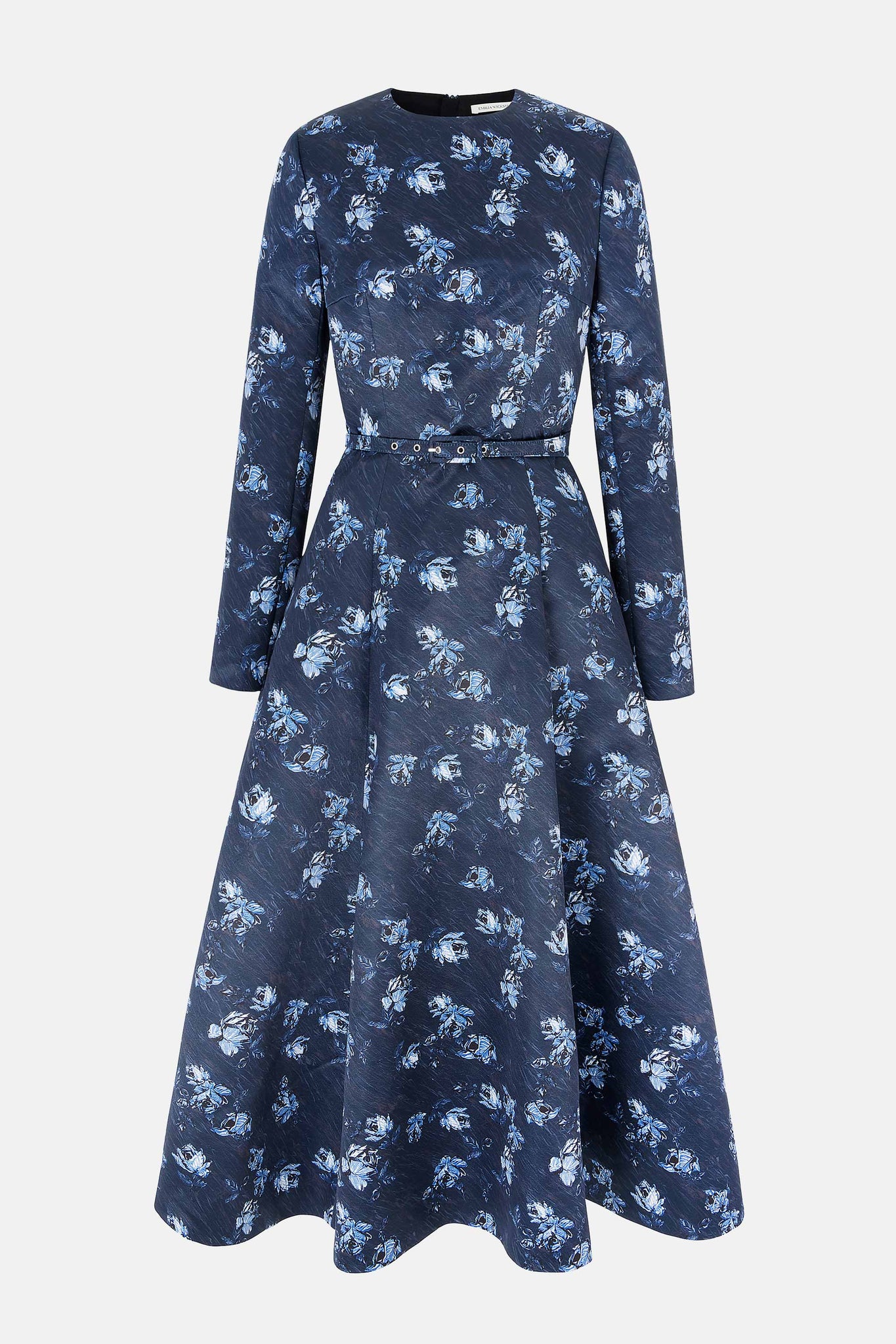 Capucine Dress In Ditsy Rose On Navy Taffeta Faille | Emilia Wickstead Capucine Dress In Ditsy Rose On Navy Taffeta Faille | Emilia Wickstead