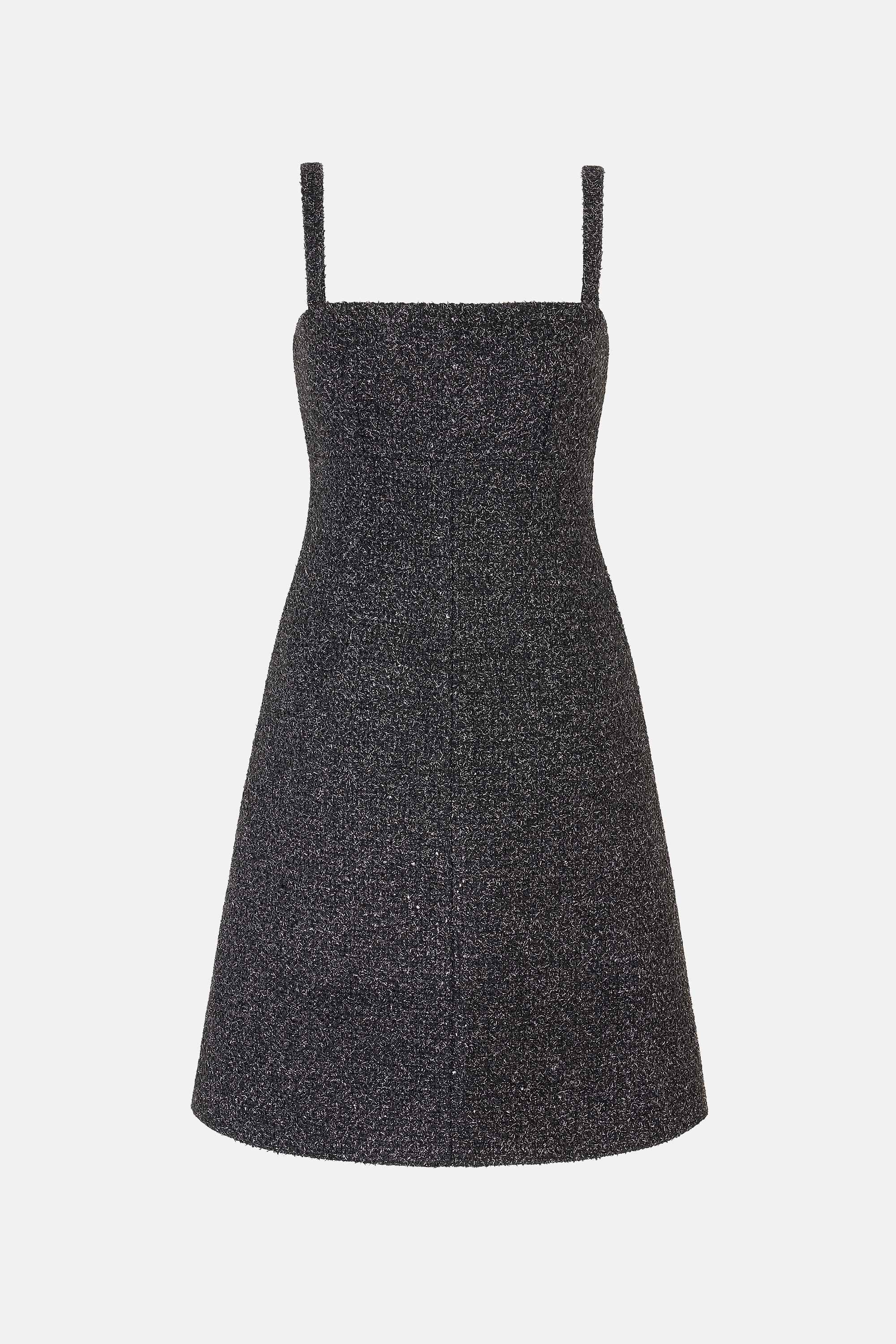 Centaine Dress In Black Disco Tweed