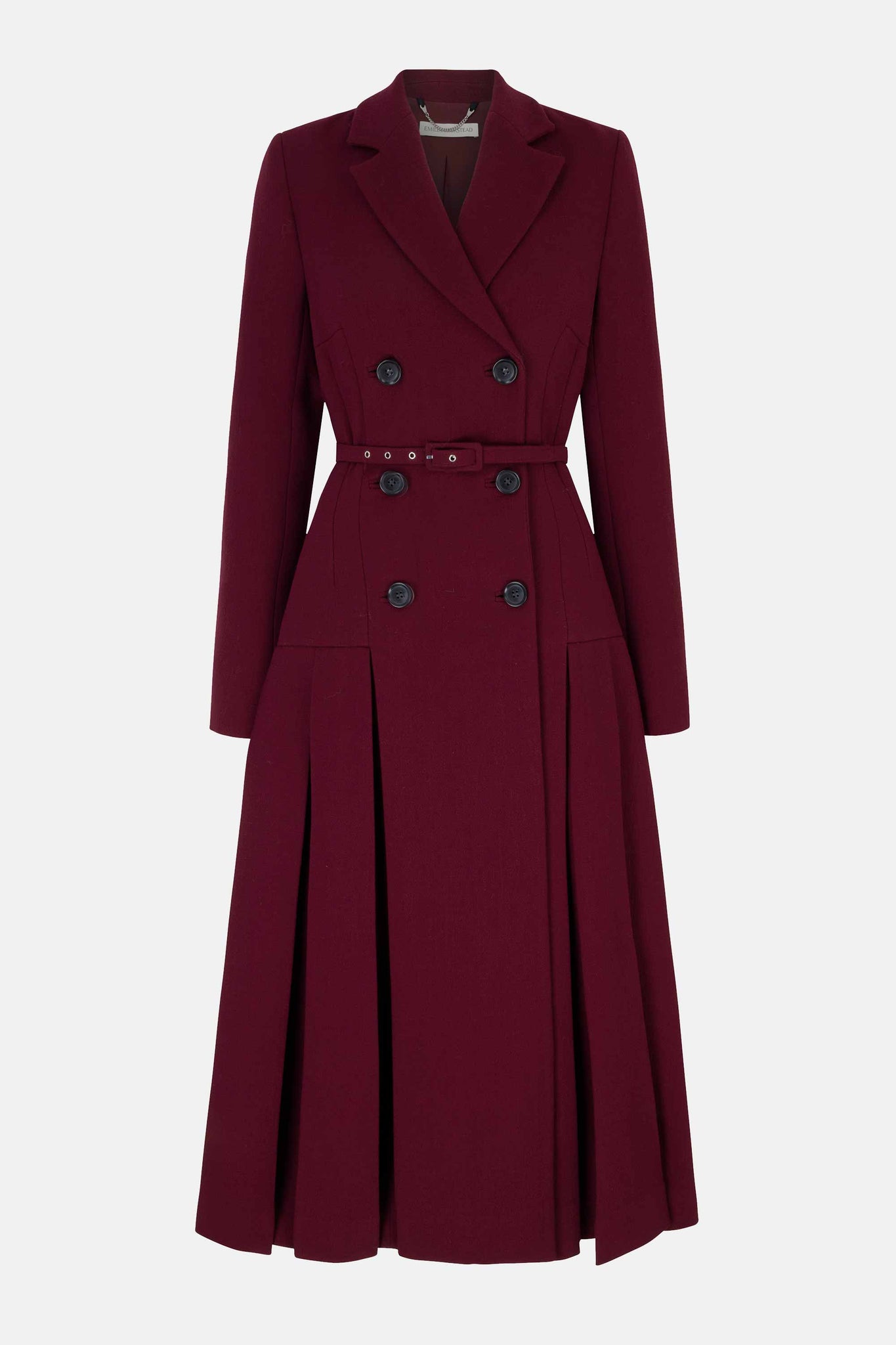 Chaney Coat Dress In Burgundy Double Crepe | Emilia Wickstead