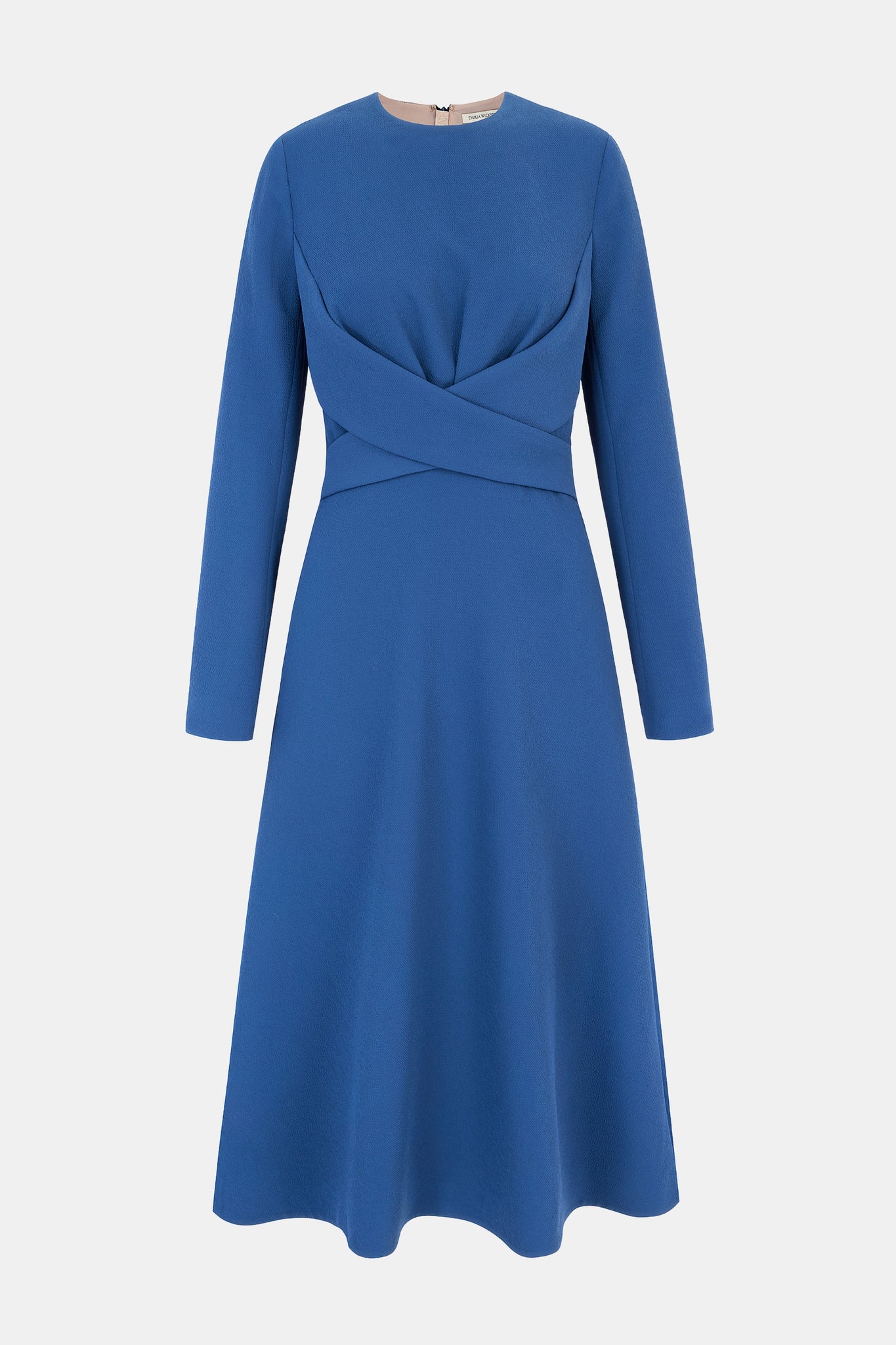 Elta Dress In Steel Blue Double Crepe Elta Dress In Steel Blue Double Crepe