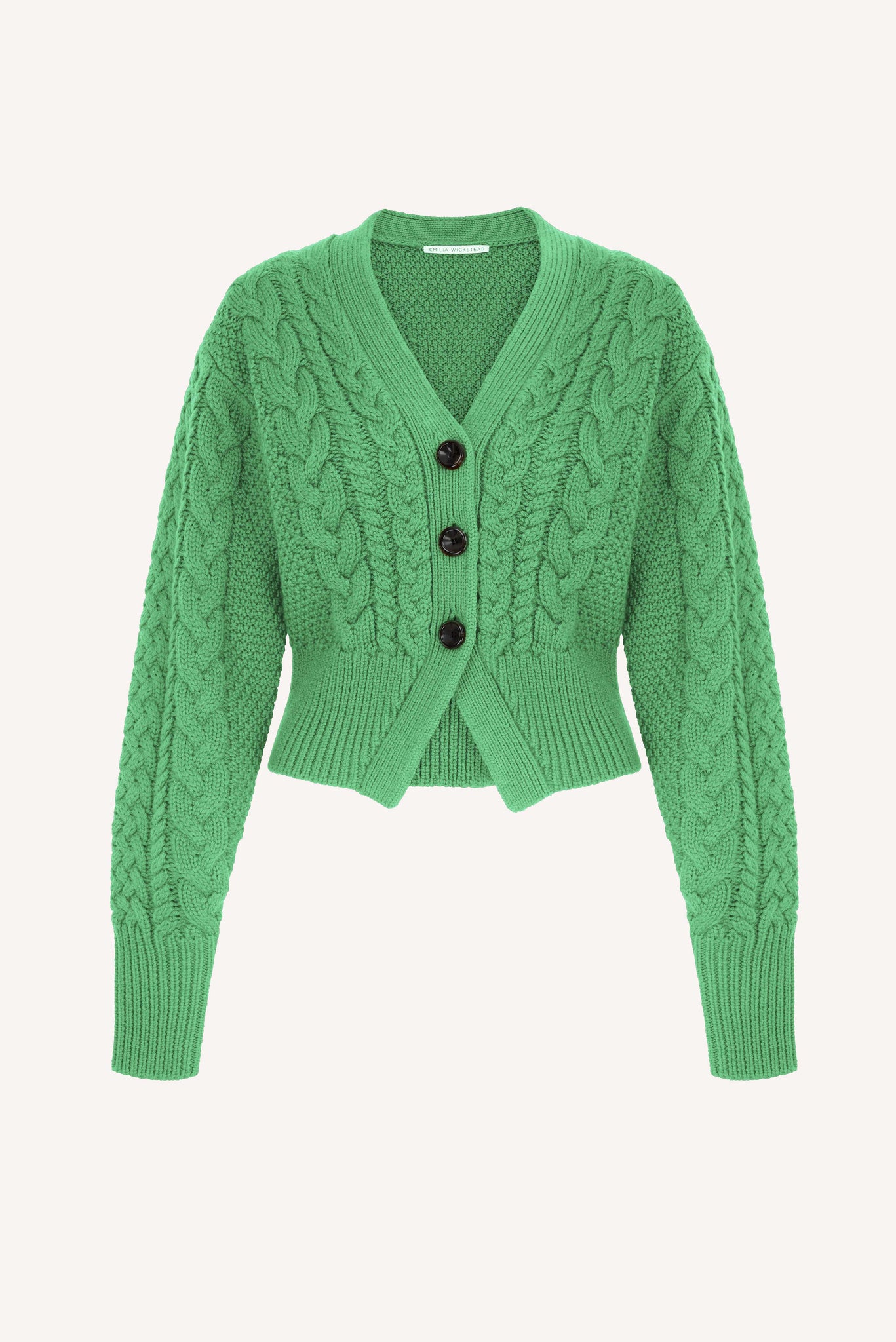Jacks Green Cashfeel Cable Knit Cardigan| Emilia Wickstead