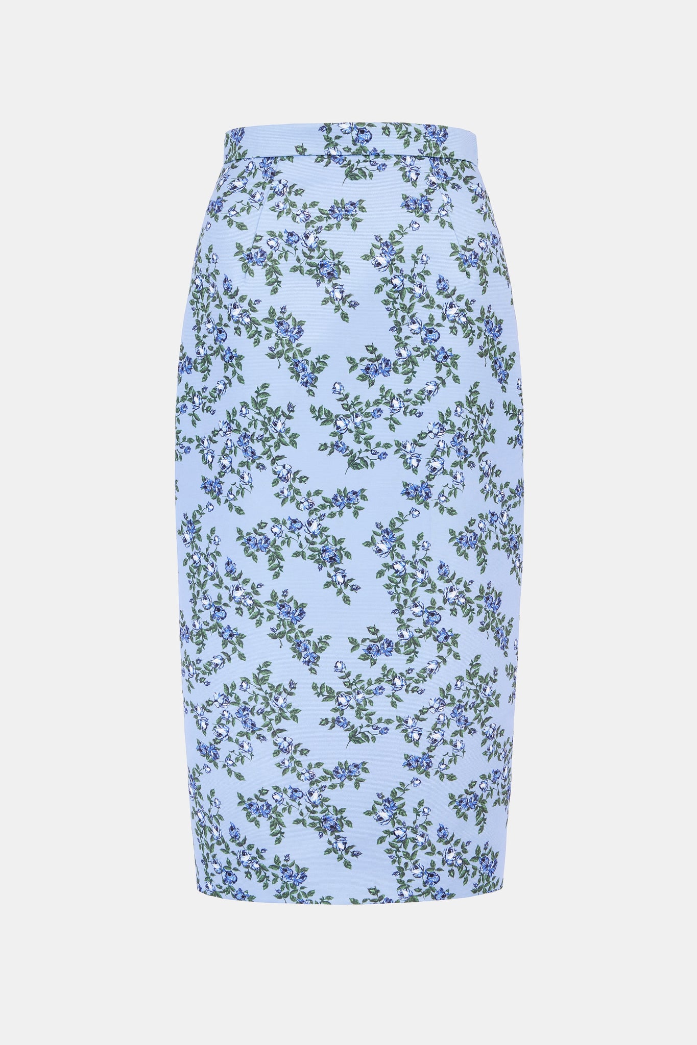 Lorelei Skirt In Blue Roses On Baby Blue Taffeta Faille | Emilia Wickstead