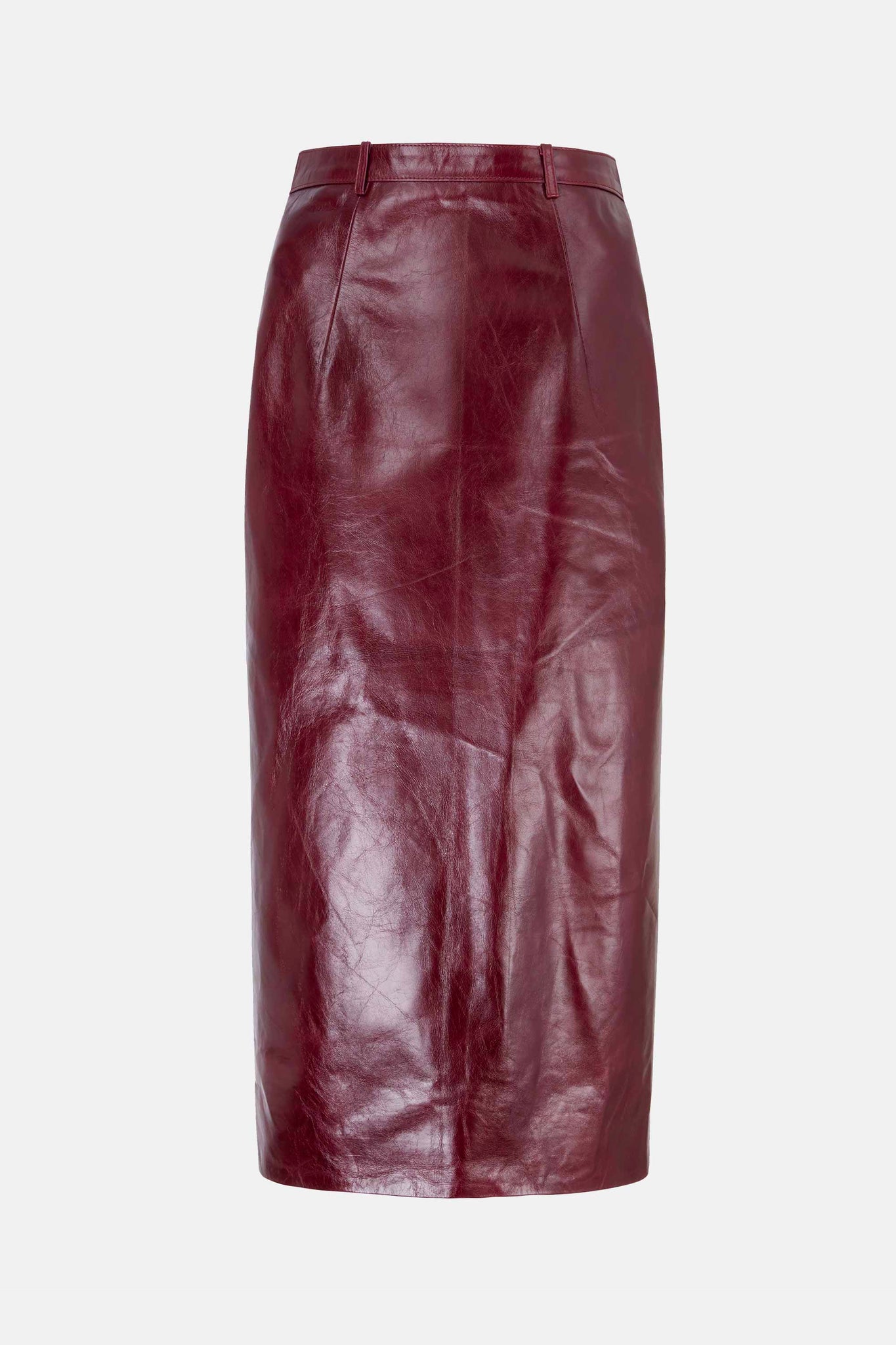 Lorelei Pencil Skirt in Oxblood Leather |  Emilia Wickstead