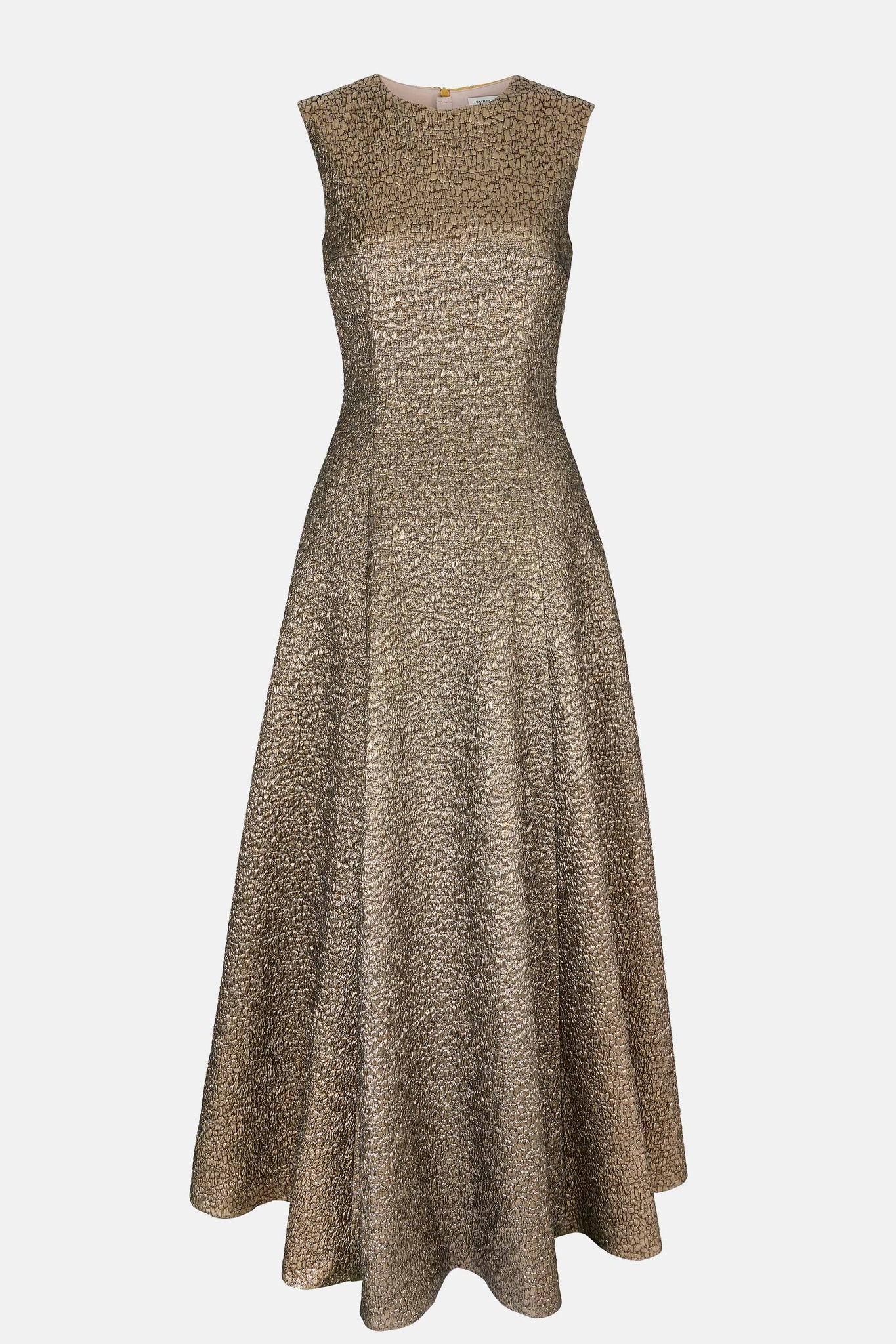 Nodin Dress In Gold Textured Jacquard | Emilia Wickstead