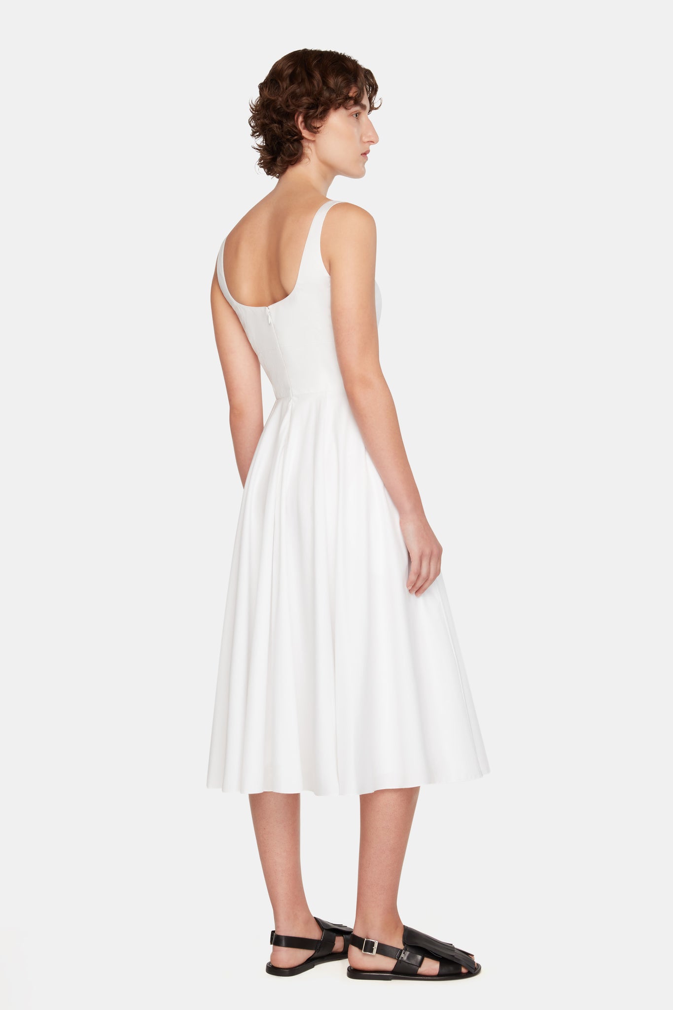 Nikush Dress in White Cotton back shot | Emilia Wickstead