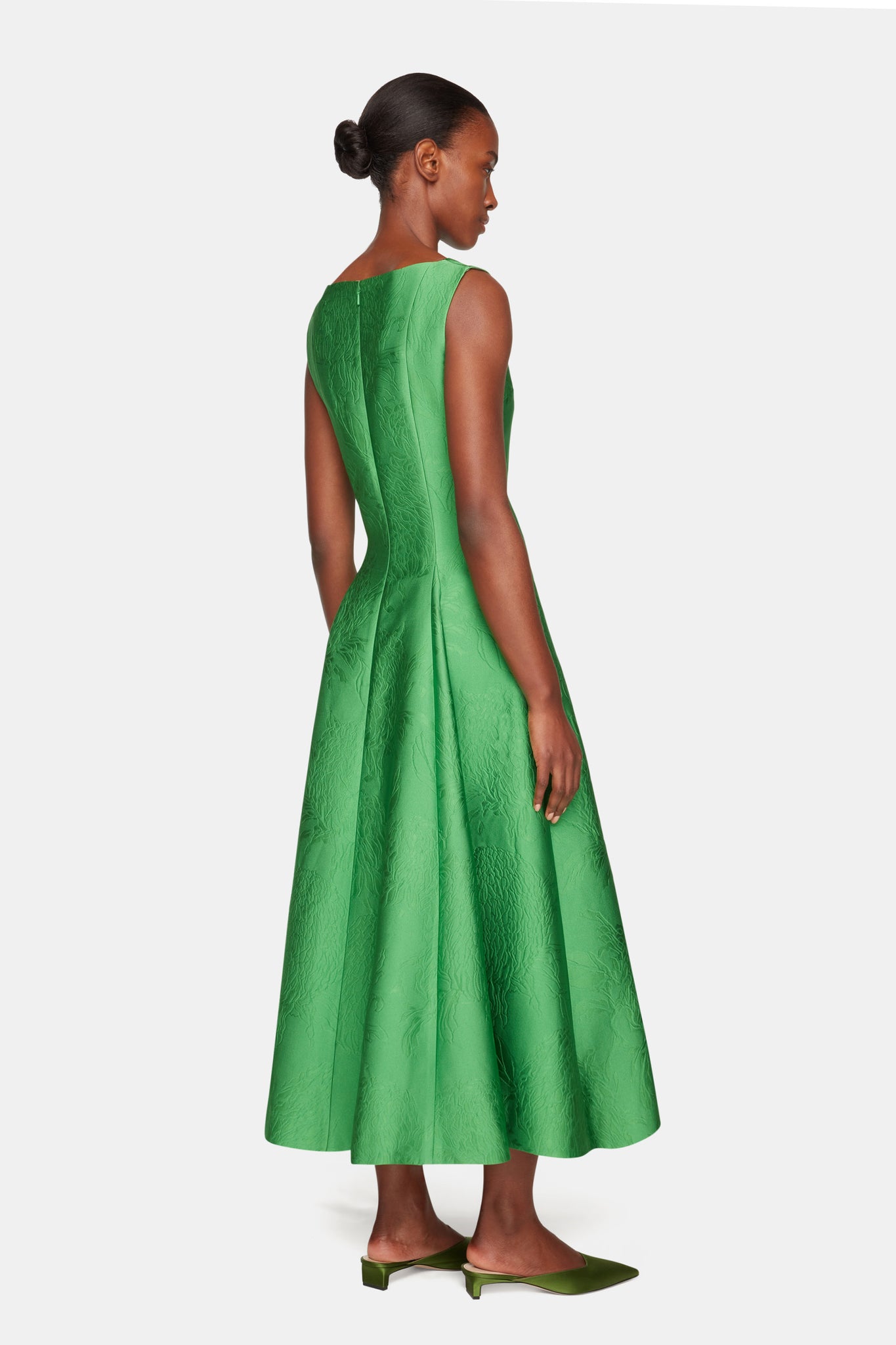 Emilia Wickstead - Octavie Dress In Green Embossed Cloque Emilia Wickstead - Octavie Dress In Green Embossed Cloque