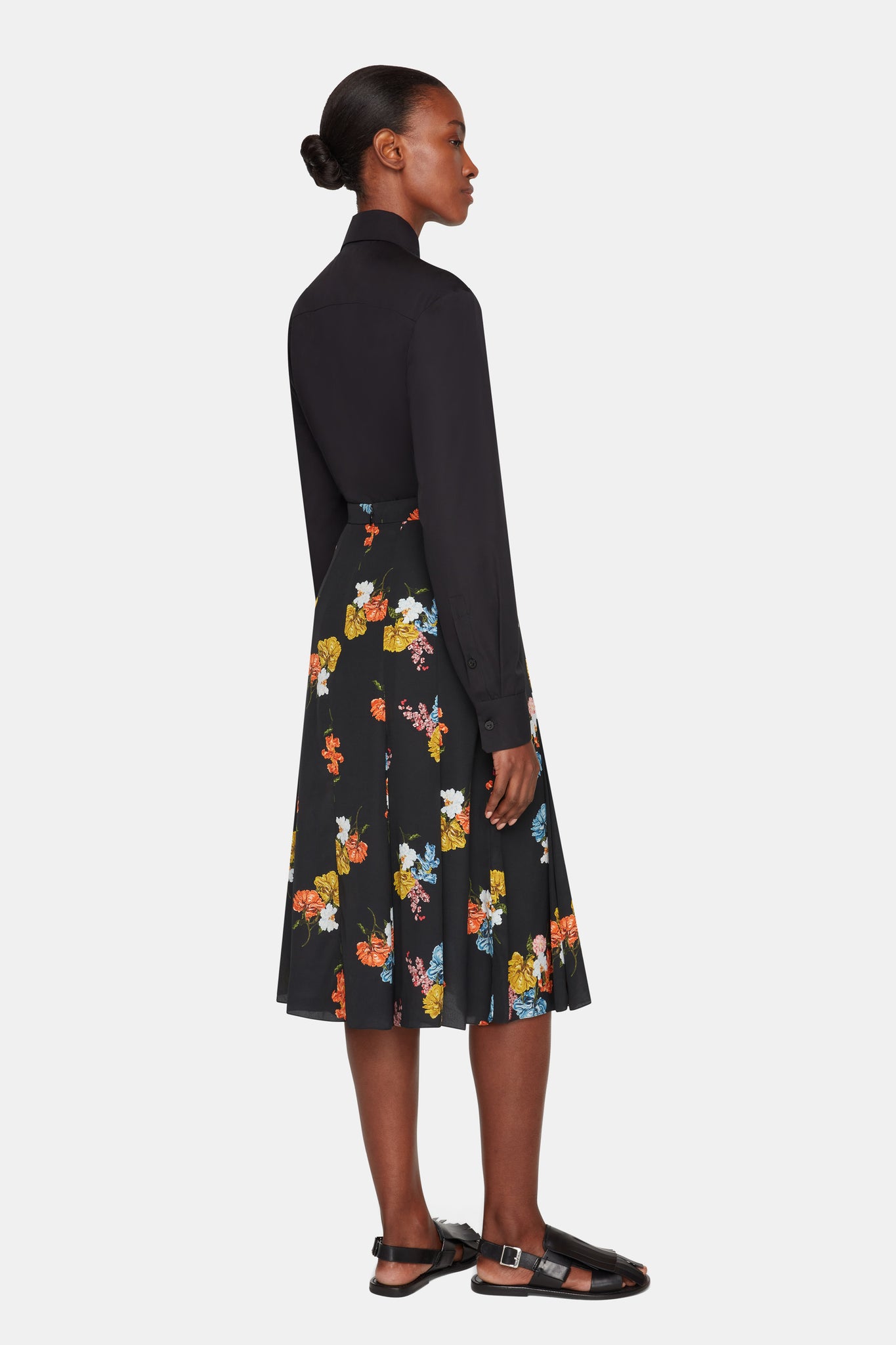 Philomene Top In Black Cotton side back shot | Emilia Wickstead