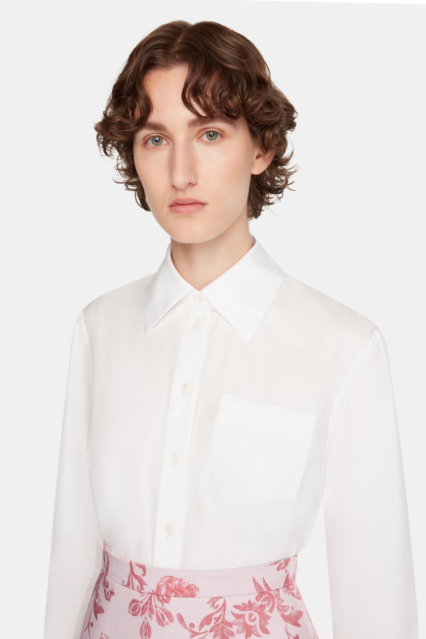 Philomene Top In White Cotton close up shot  | Emilia Wickstead