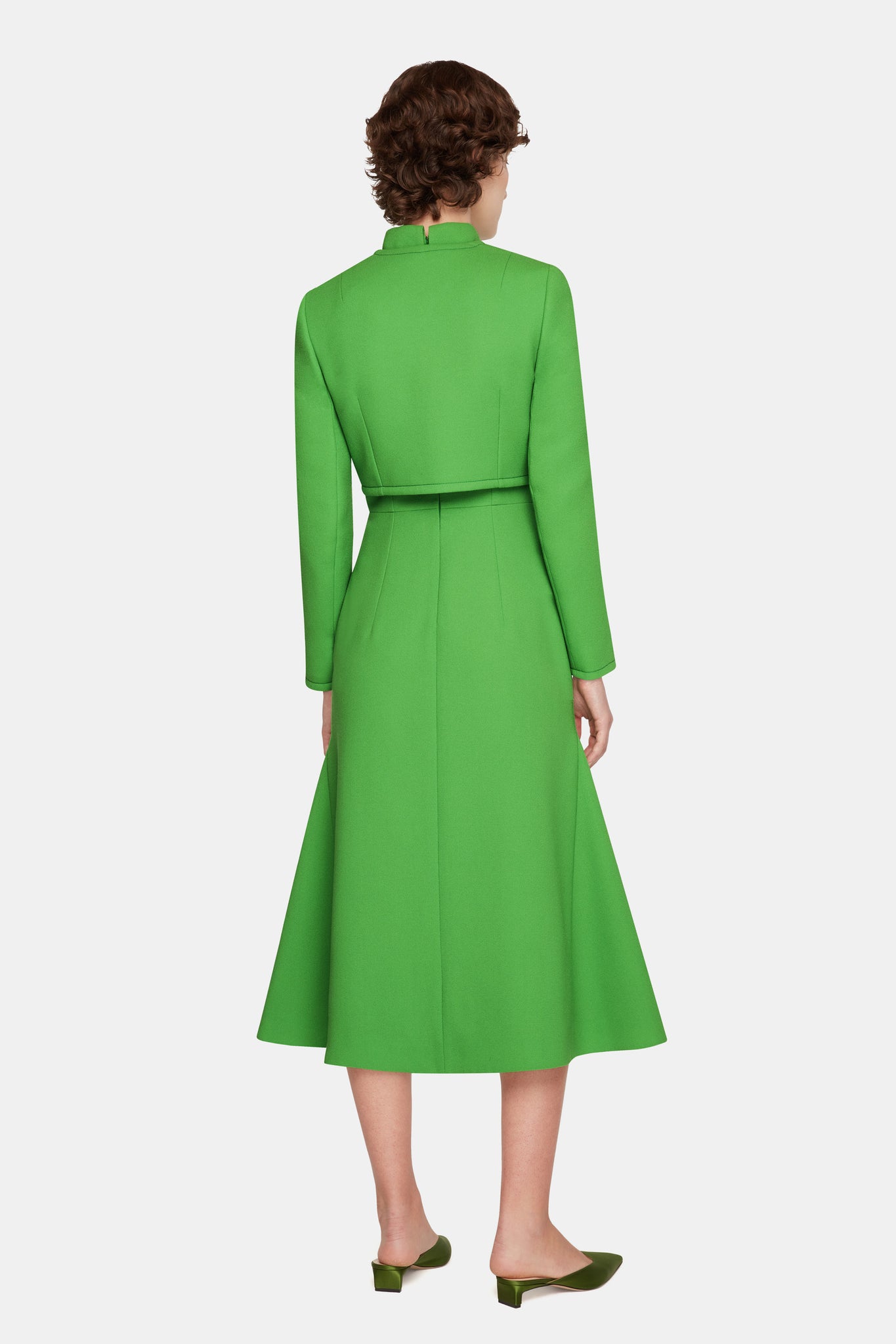 Lizette Jacket In Fresh Green Single Wool Crepe