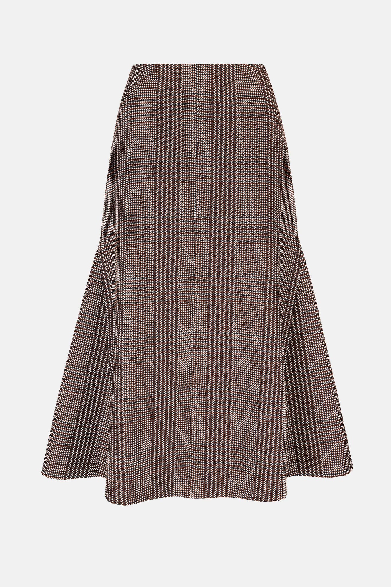 Queenie Skirt In Rust Prince Of Wales Check - Emilia Wickstead