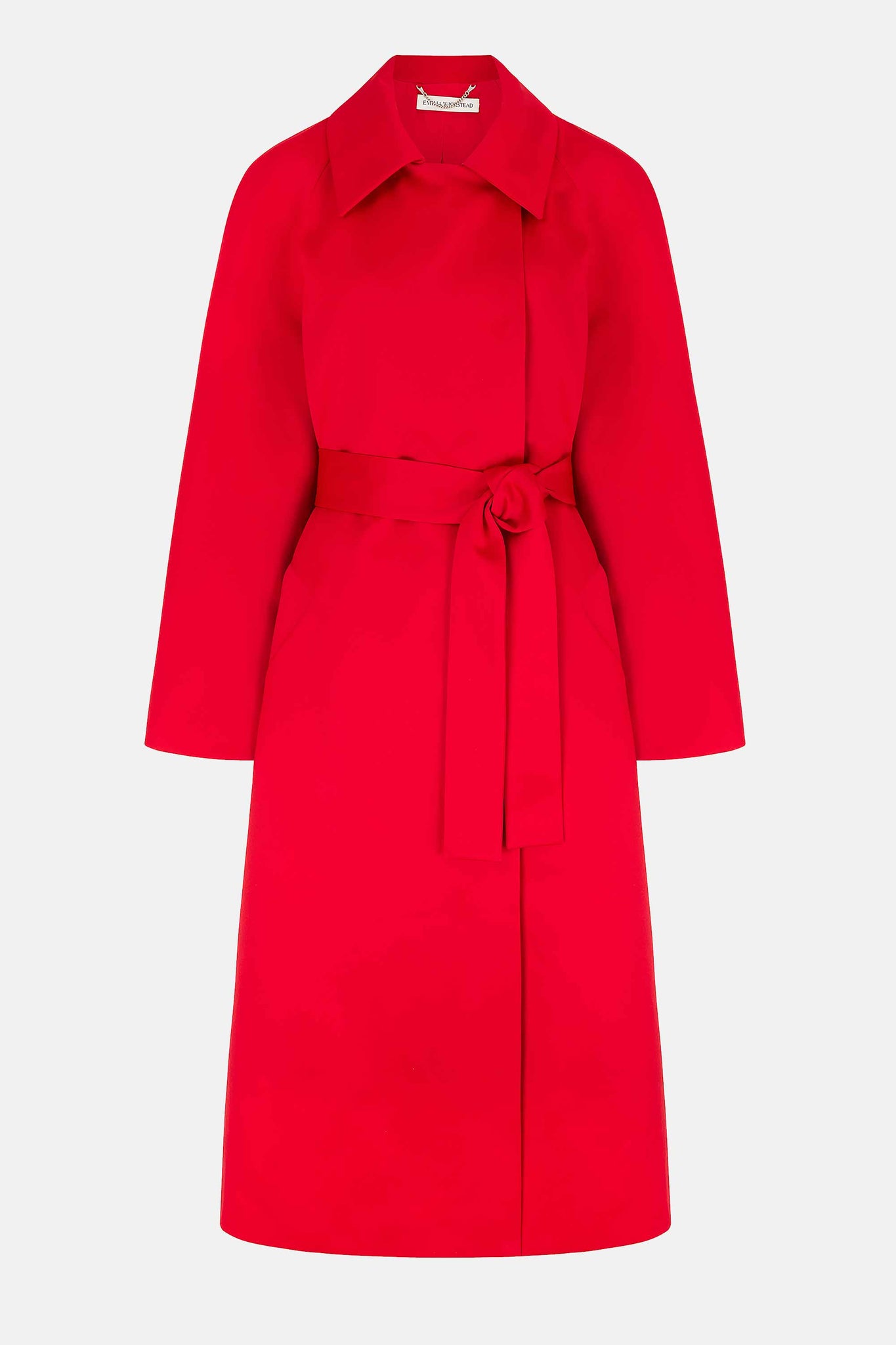 Hasina Coat In Bright Red Doppio Satin | Emilia Wickstead