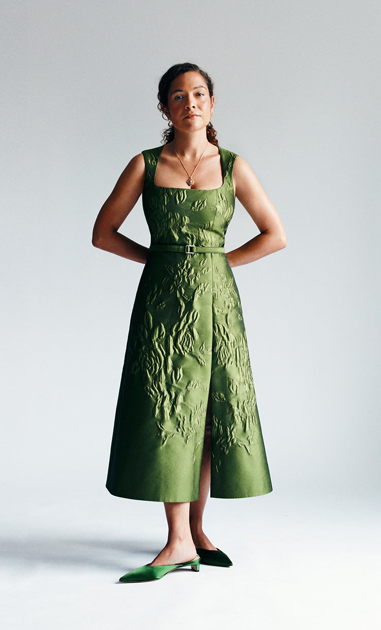 Emilia wickstead green dress best sale