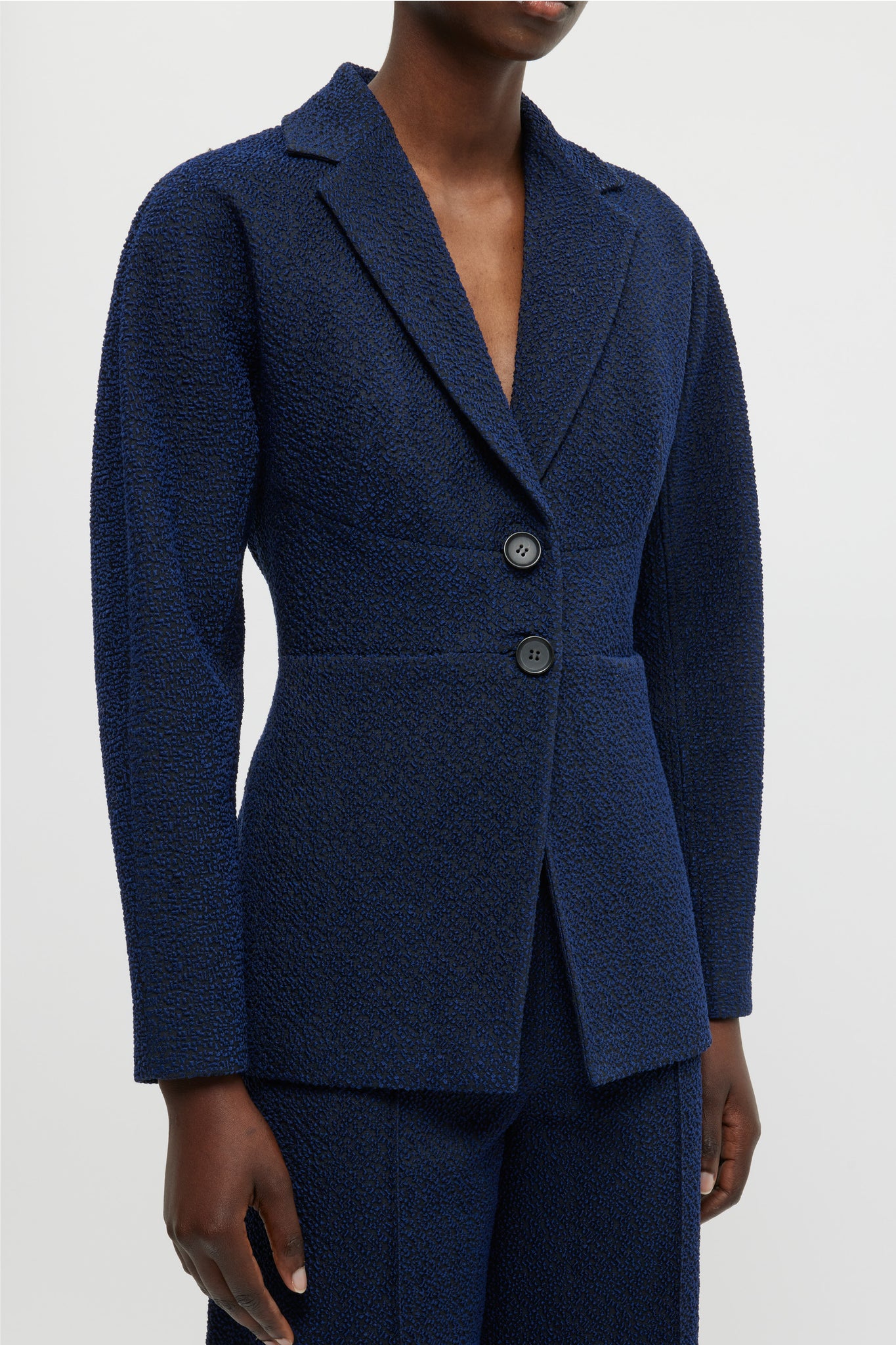 Cezanne Jacket In Dark Navy Cotton Boucle - Emilia Wickstead