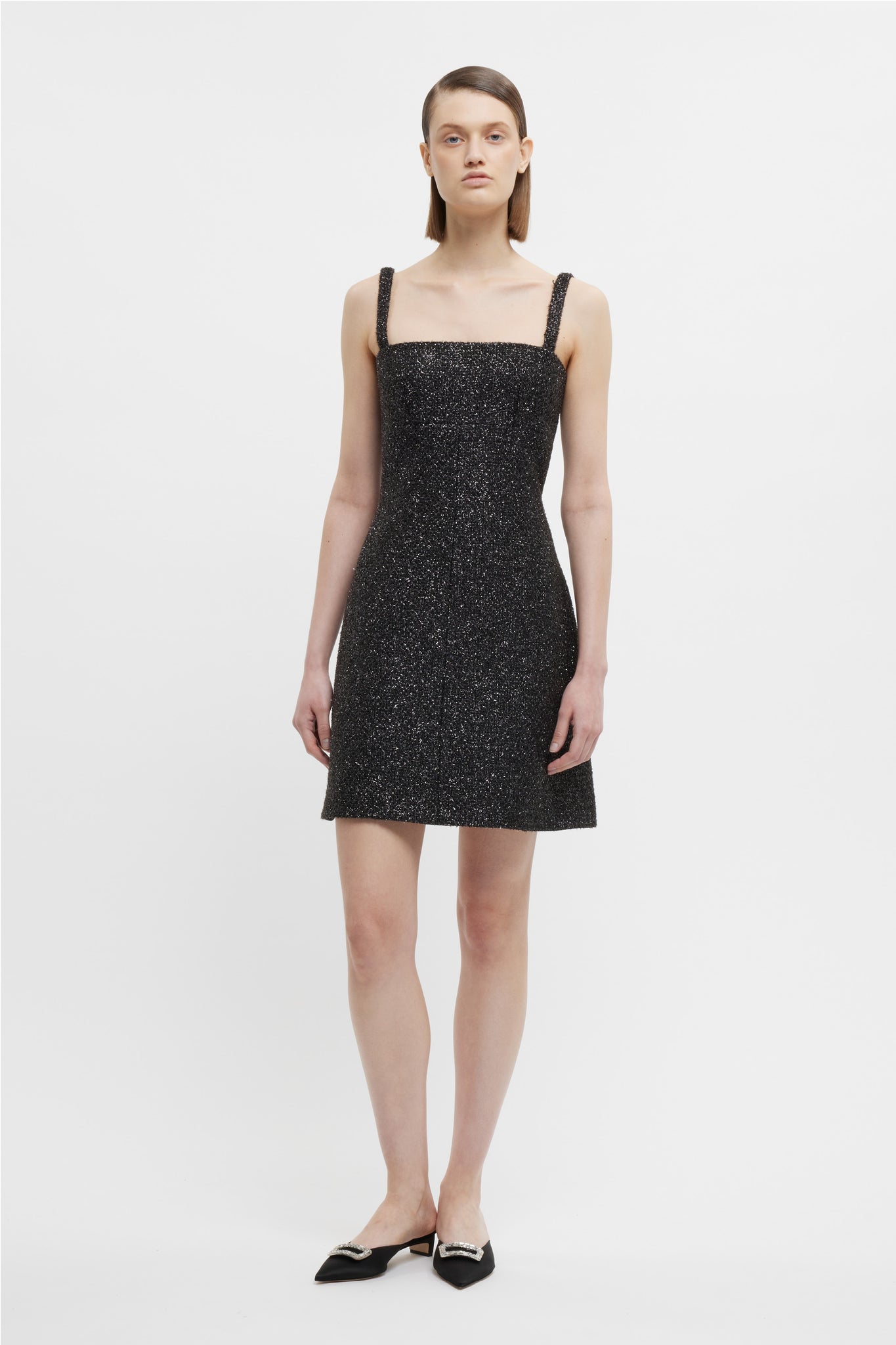 Centaine Dress In Black Disco Tweed - Emilia Wickstead