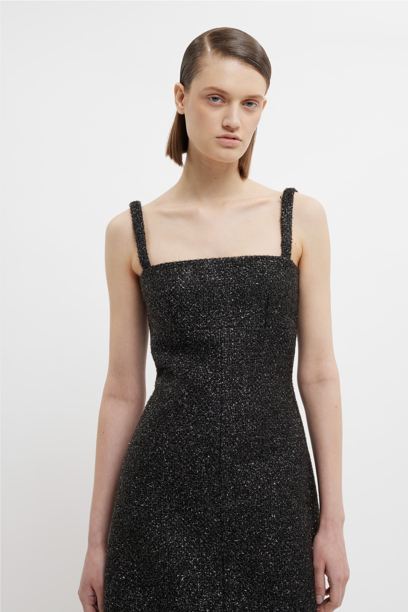 Centaine Dress In Black Disco Tweed - Emilia Wickstead