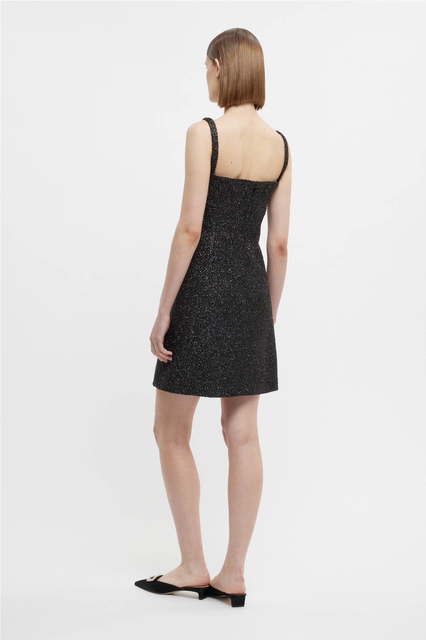 Centaine Dress In Black Disco Tweed - Emilia Wickstead