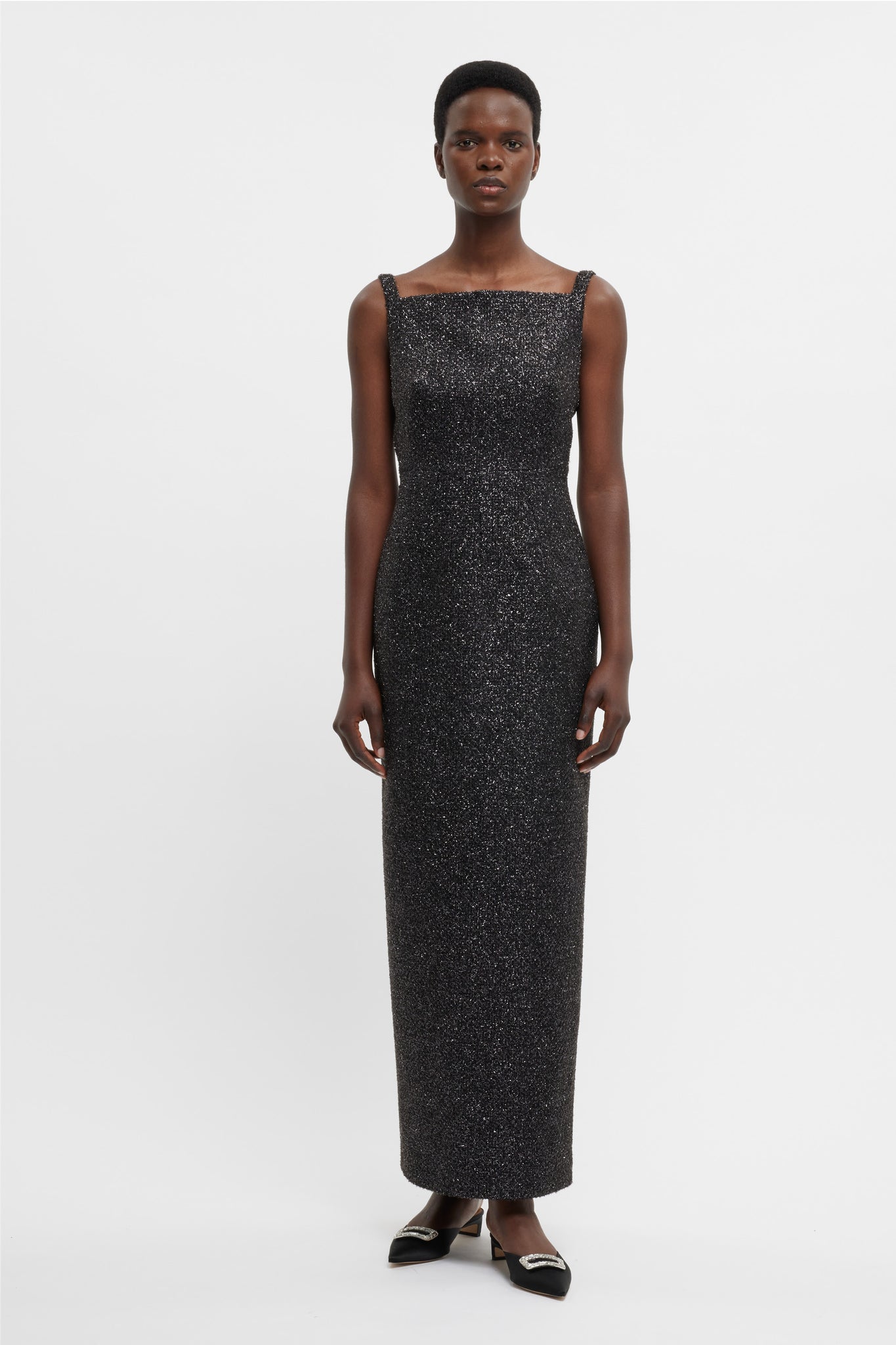 Karolyn Dress In Black Disco Tweed - Emilia Wickstead