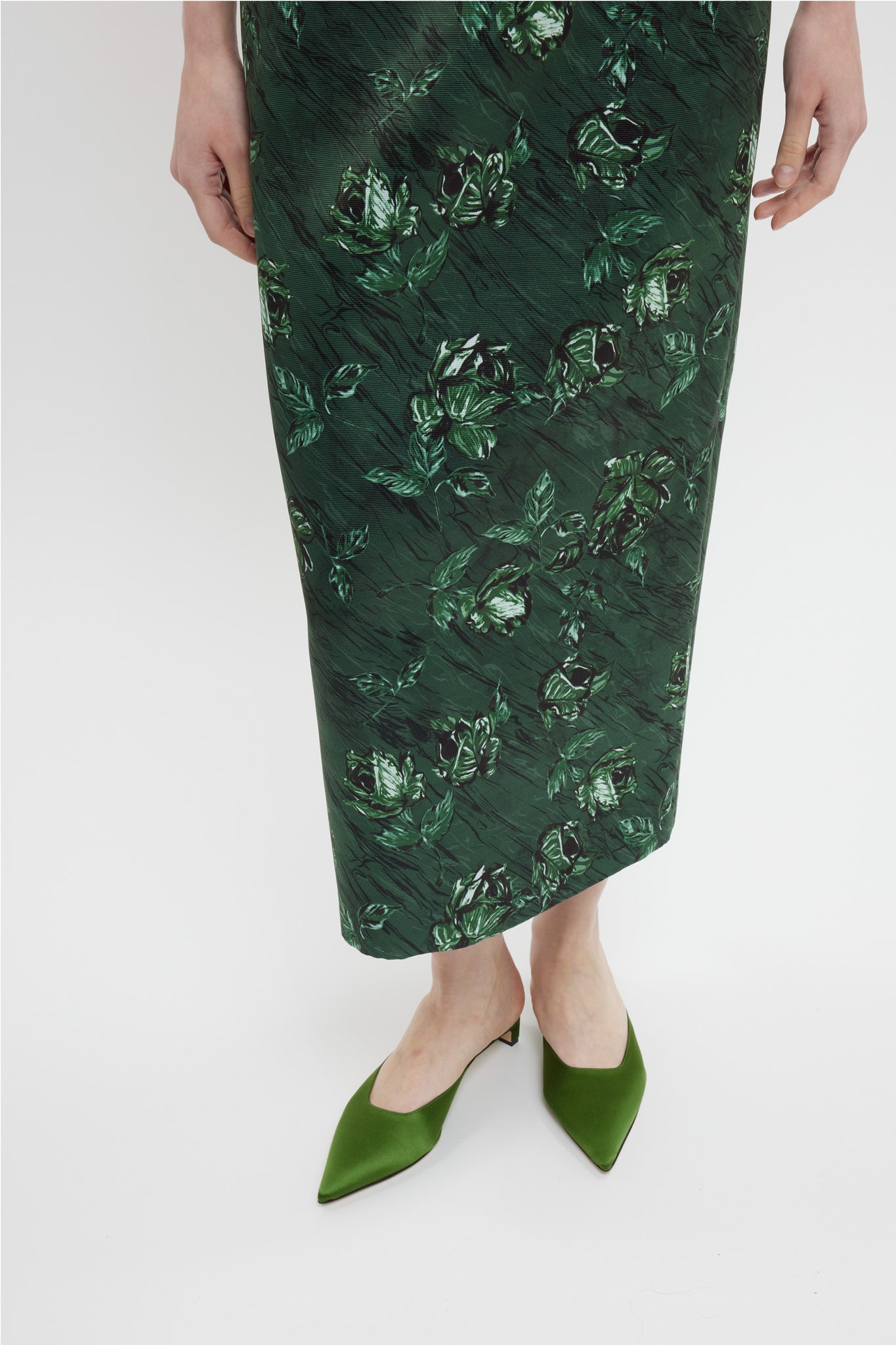 Keeley Strapless Dress In Green Roses Marble Print | Emilia Wickstead Keeley Strapless Dress In Green Roses Marble Print | Emilia Wickstead