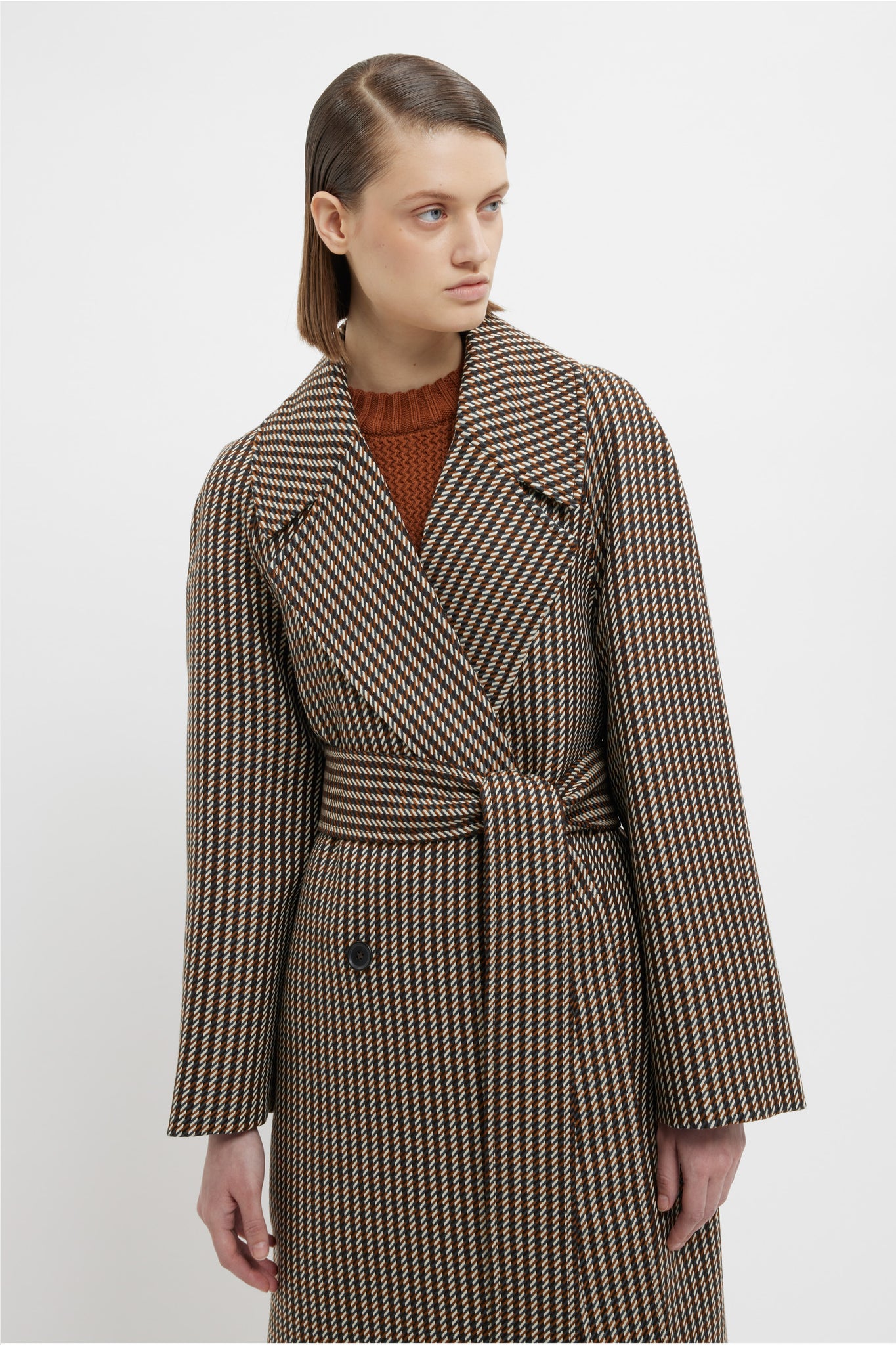 Lilabet Coat In Tan & Ivory Merino Shetland | Emilia Wickstead