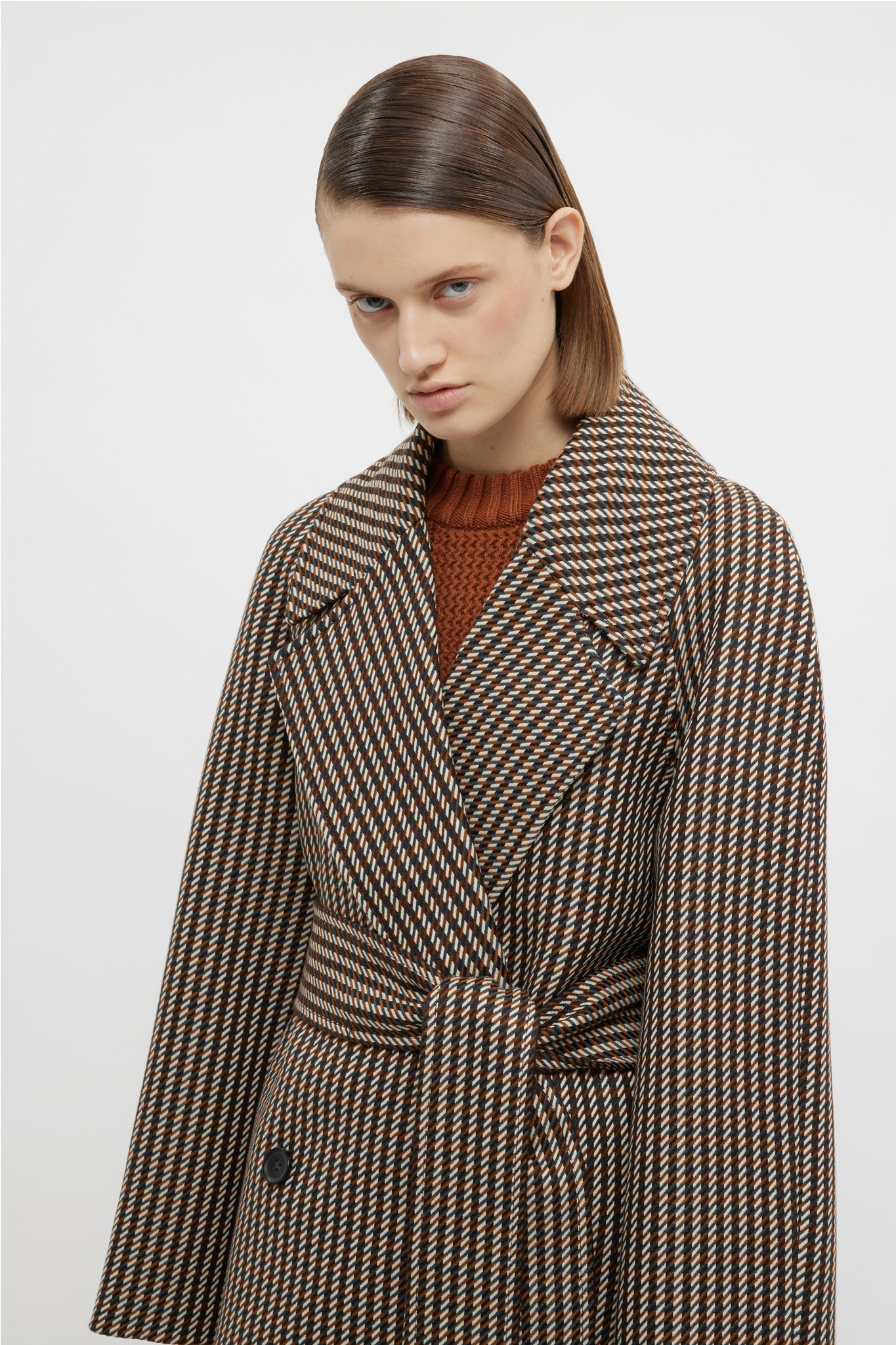 Lilabet Coat In Tan & Ivory Merino Shetland | Emilia Wickstead