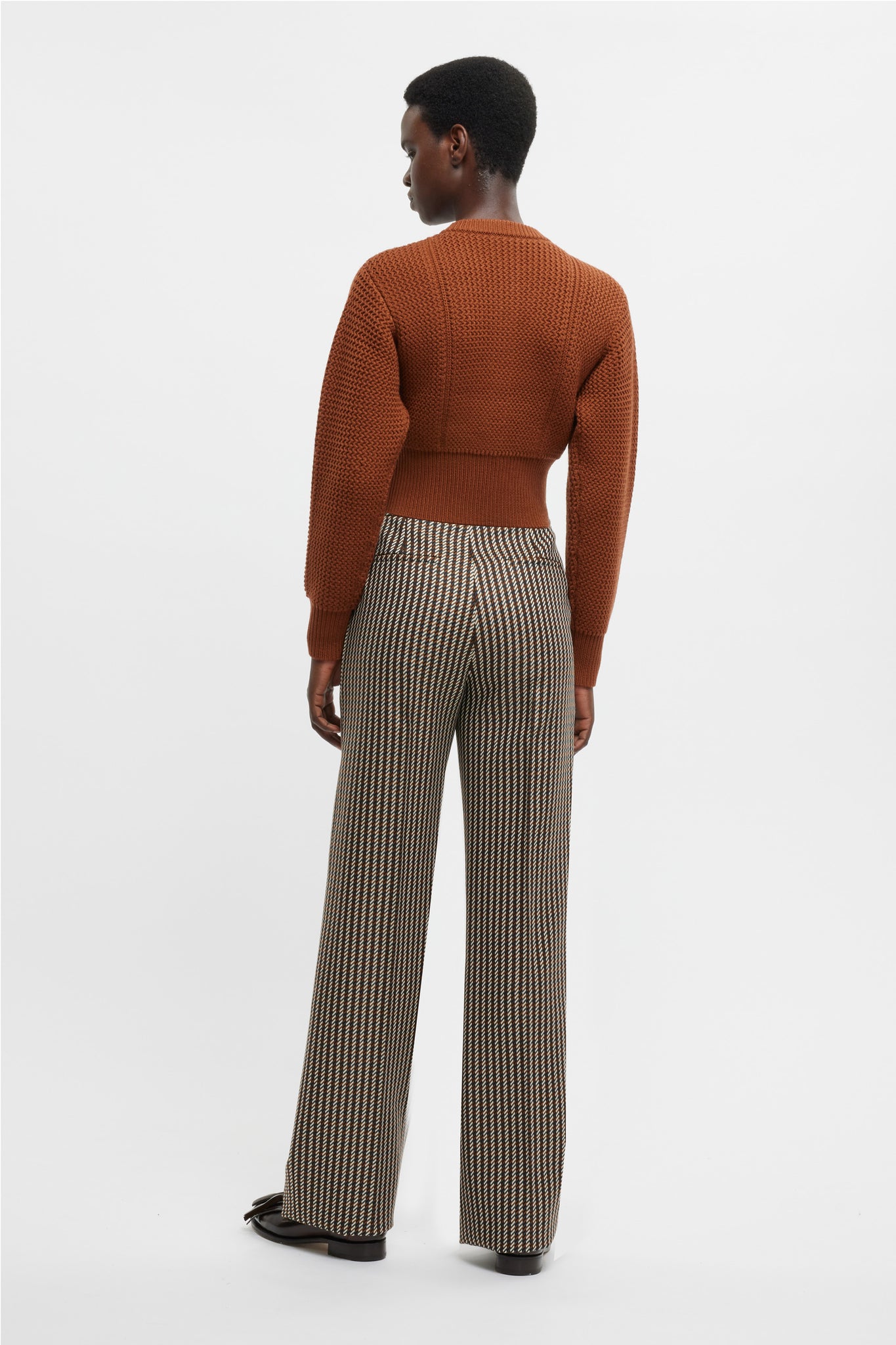 Miggy Trousers In Tan & Ivory Merino Shetland