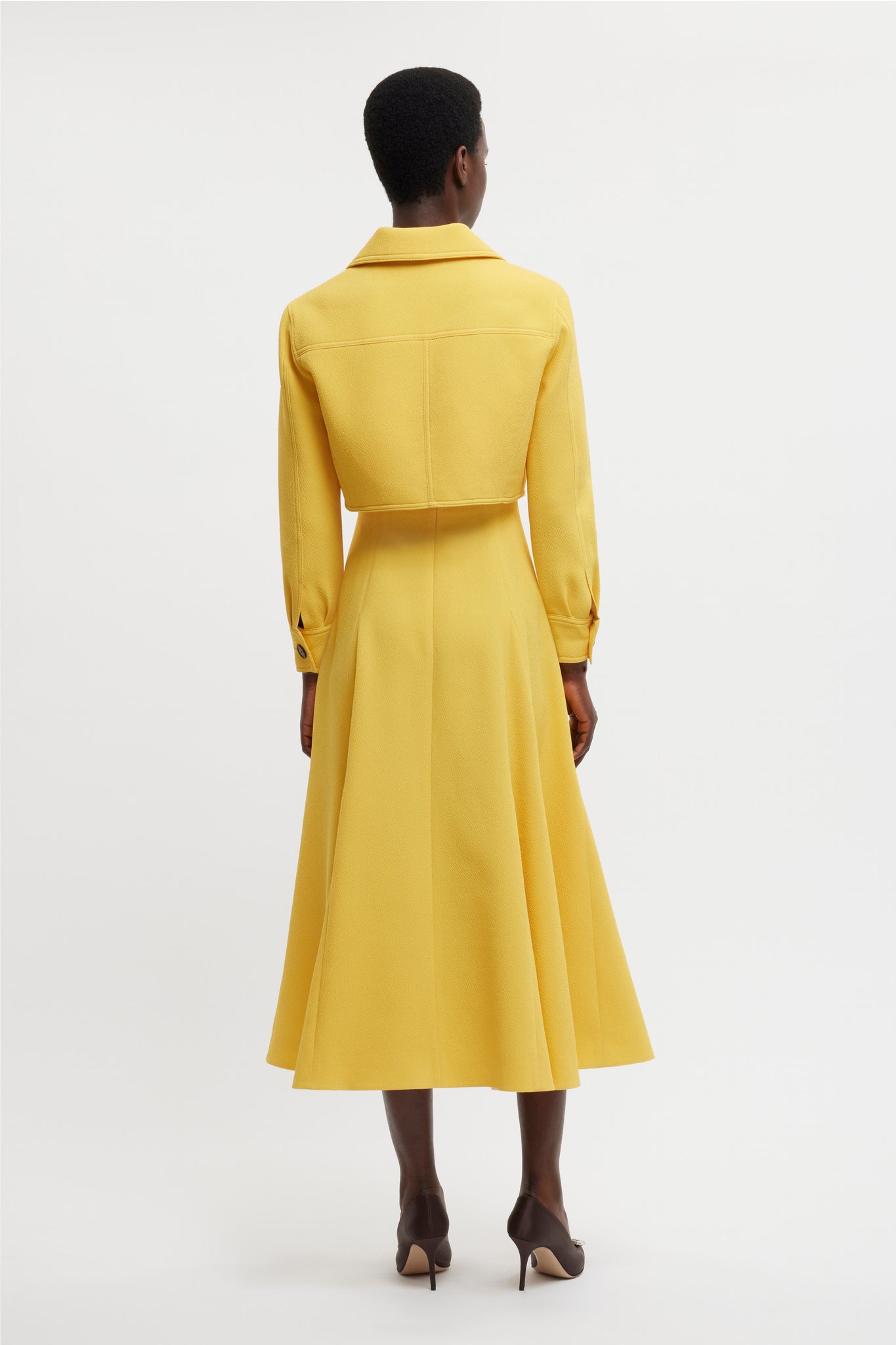 Nachele Jacket In Custard Yellow Double Crepe | Emilia Wickstead