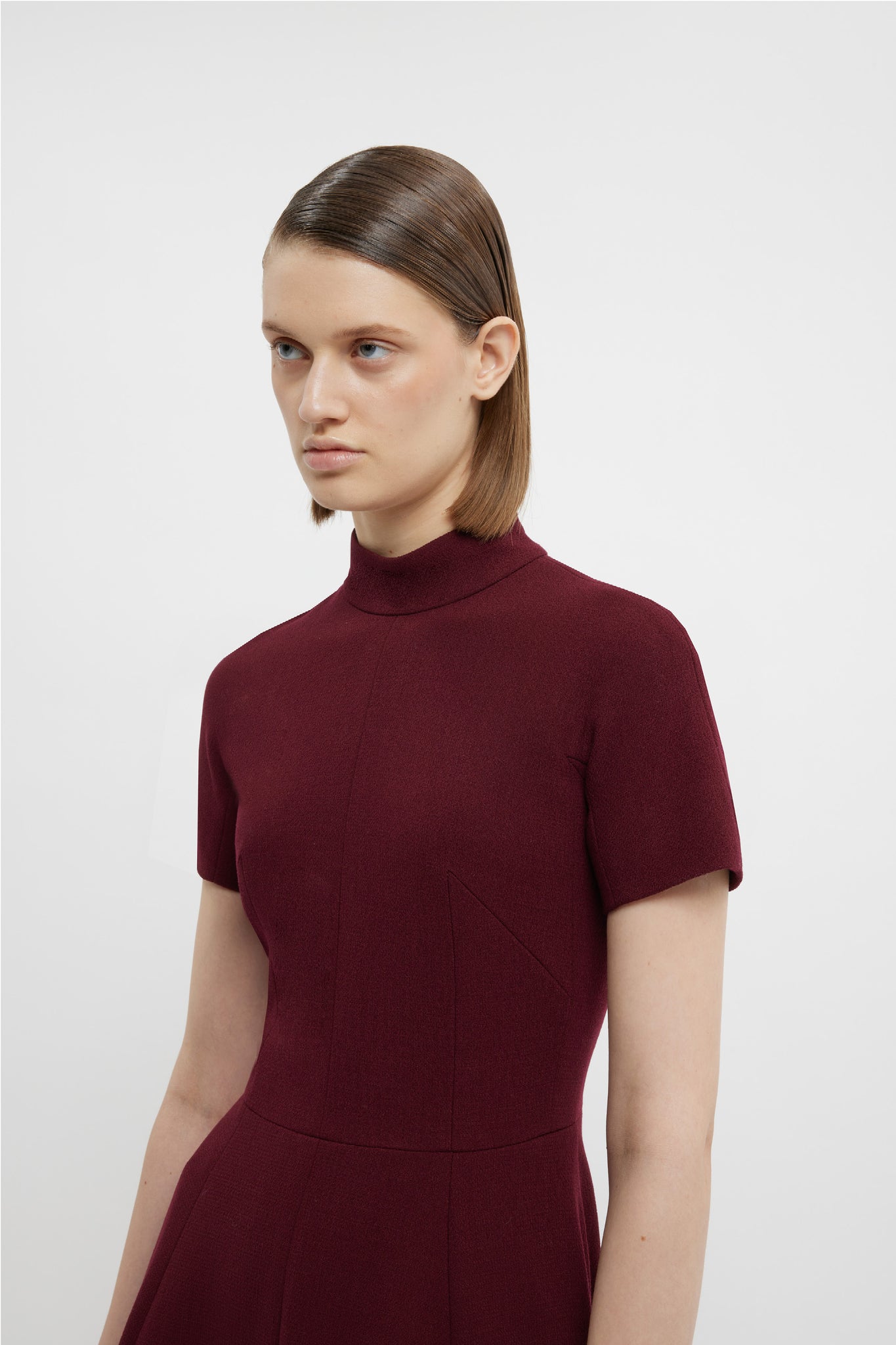 Malinda Gown In Burgundy Double Crepe | Emilia Wickstead Malinda Gown In Burgundy Double Crepe | Emilia Wickstead