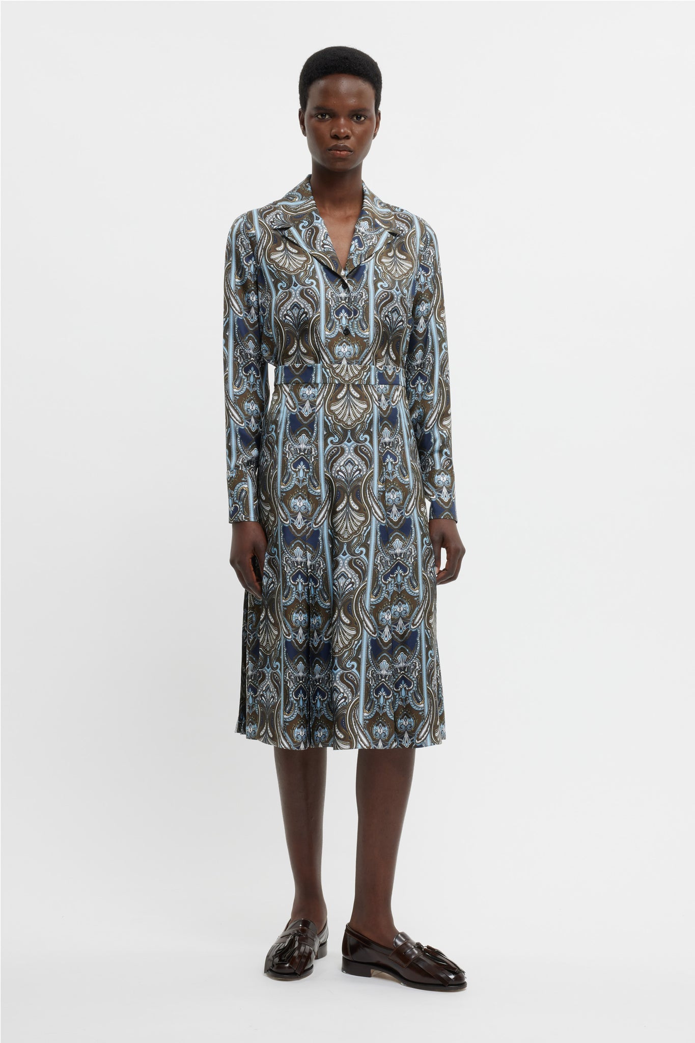 Valcavi Jacket In Blue Paisley Silk Twill | Emilia Wickstead