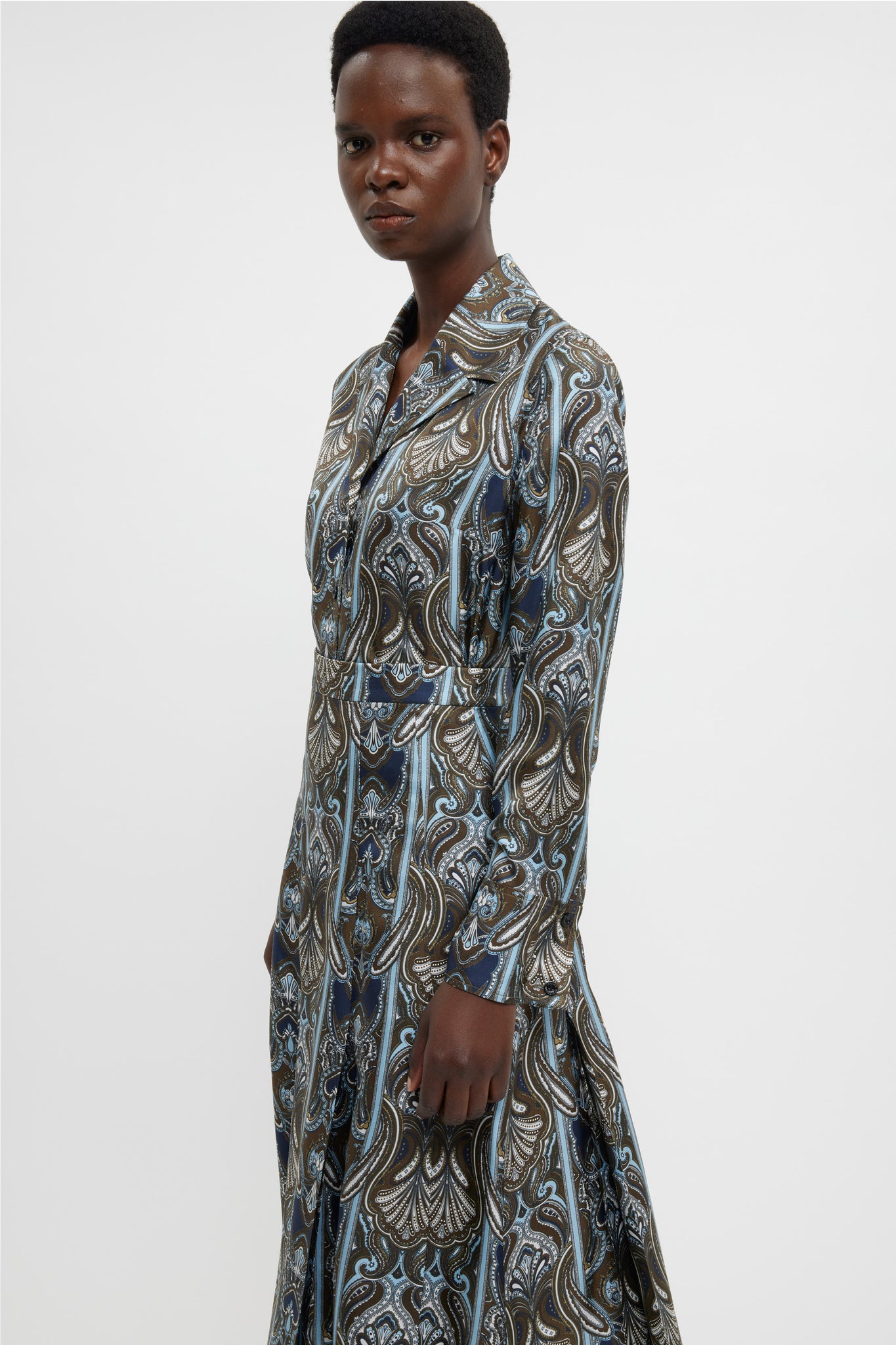 Valcavi Jacket In Blue Paisley Silk Twill | Emilia Wickstead