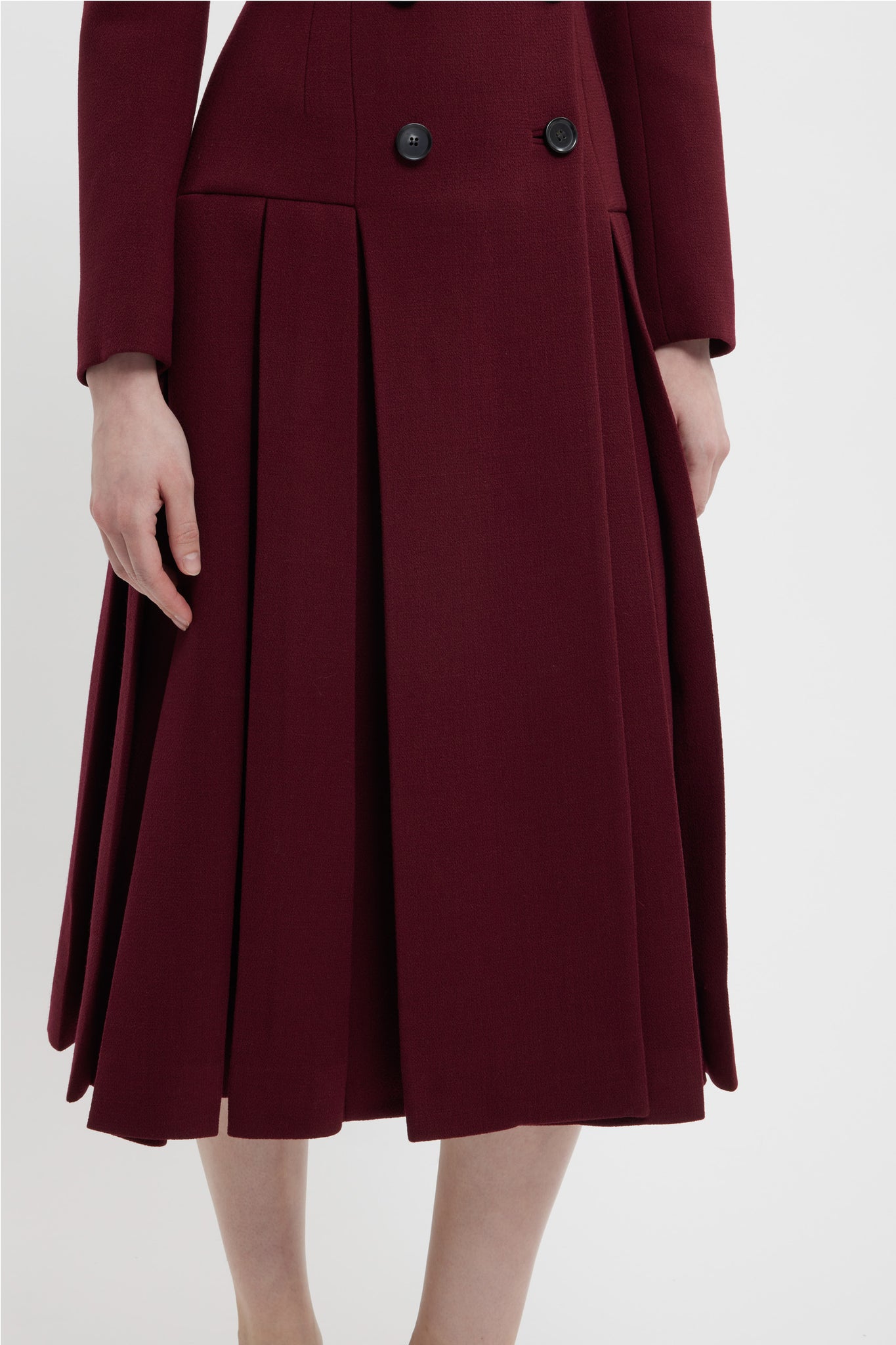 Chaney Dress In Burgundy Double Crepe | Emilia Wickstead Chaney Dress In Burgundy Double Crepe | Emilia Wickstead