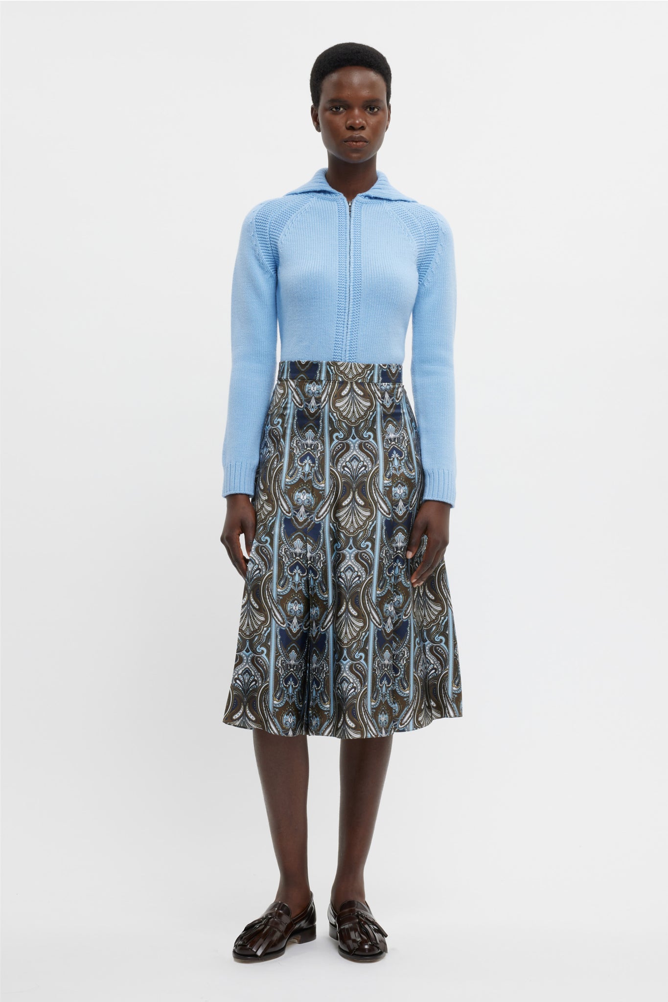 Kensie Dress In Blue Paisley Silk Twill | Emilia Wickstead