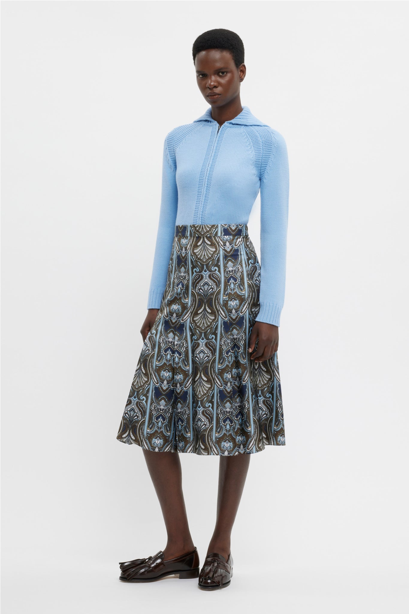 Kensie Dress In Blue Paisley Silk Twill | Emilia Wickstead