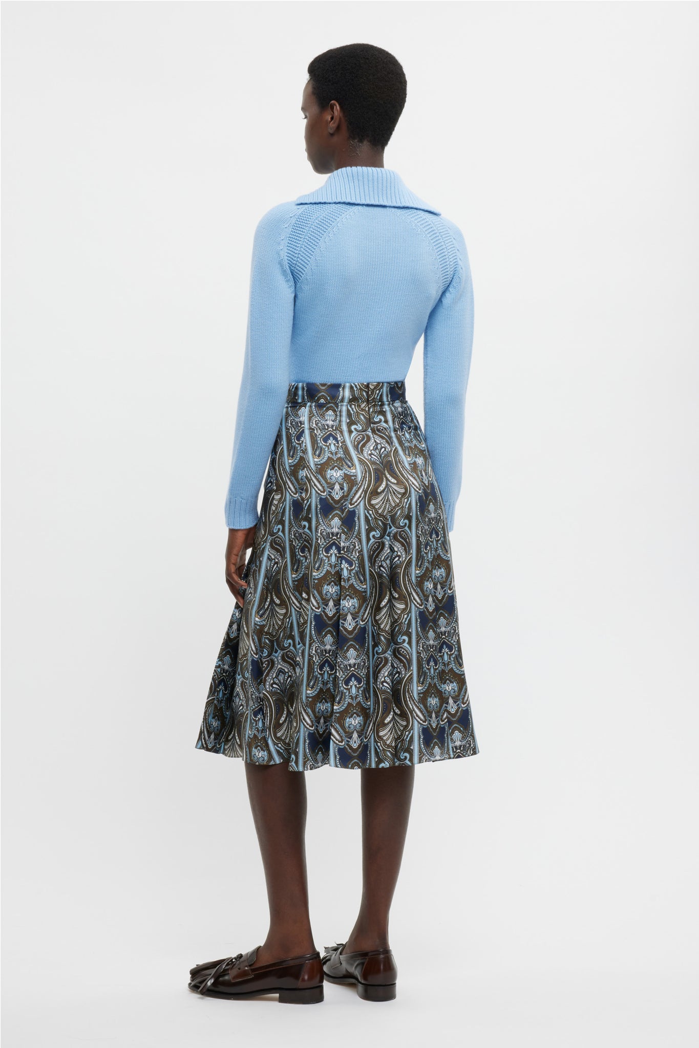 Kensie Dress In Blue Paisley Silk Twill | Emilia Wickstead