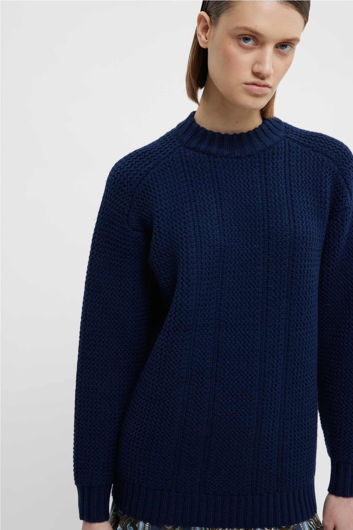 Combey Knit Sweater In Navy Cashfeel - Emilia Wickstead