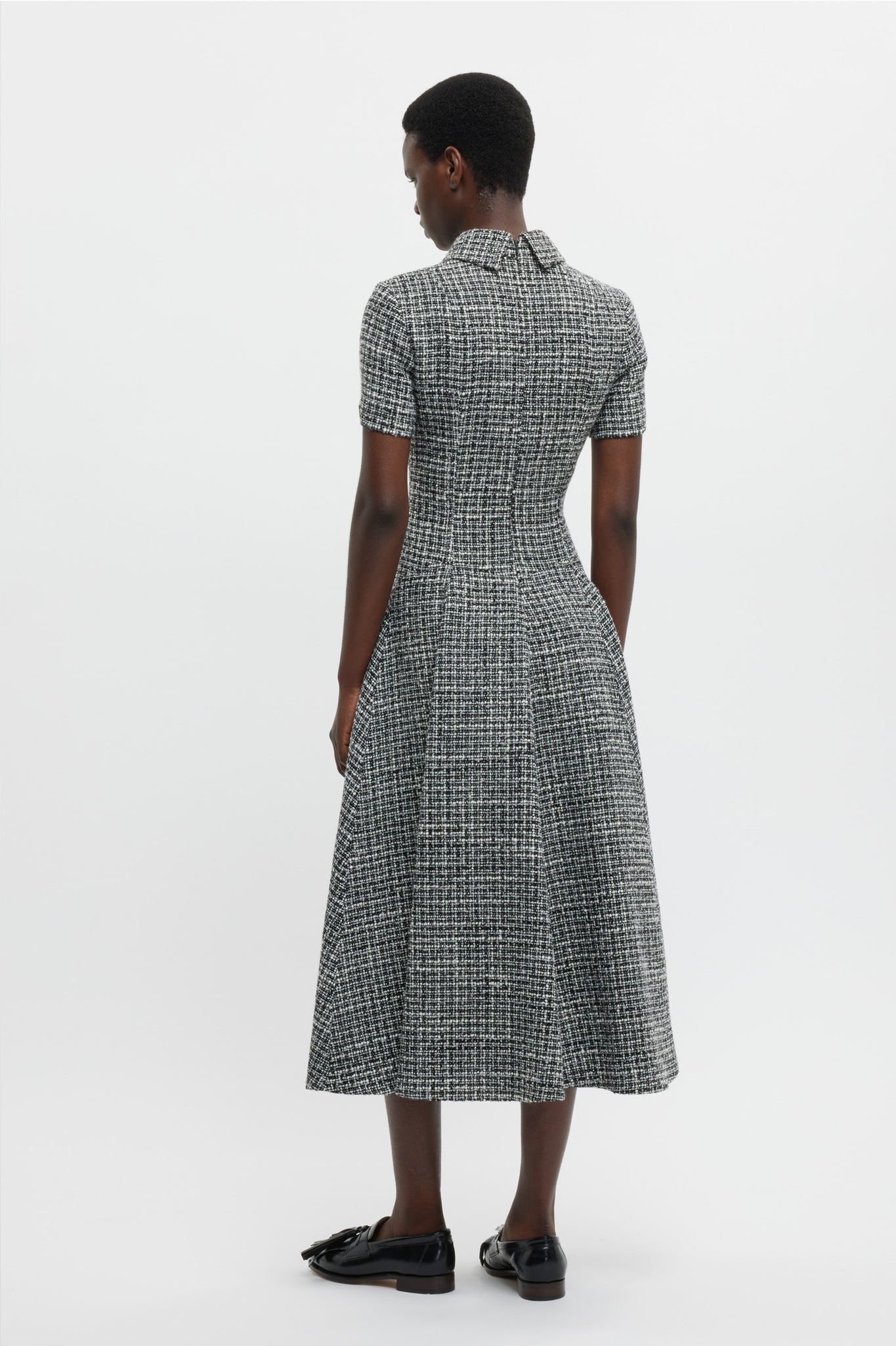 Jody Dress In Ivory & Black Boucle Tweed - Emilia Wickstead