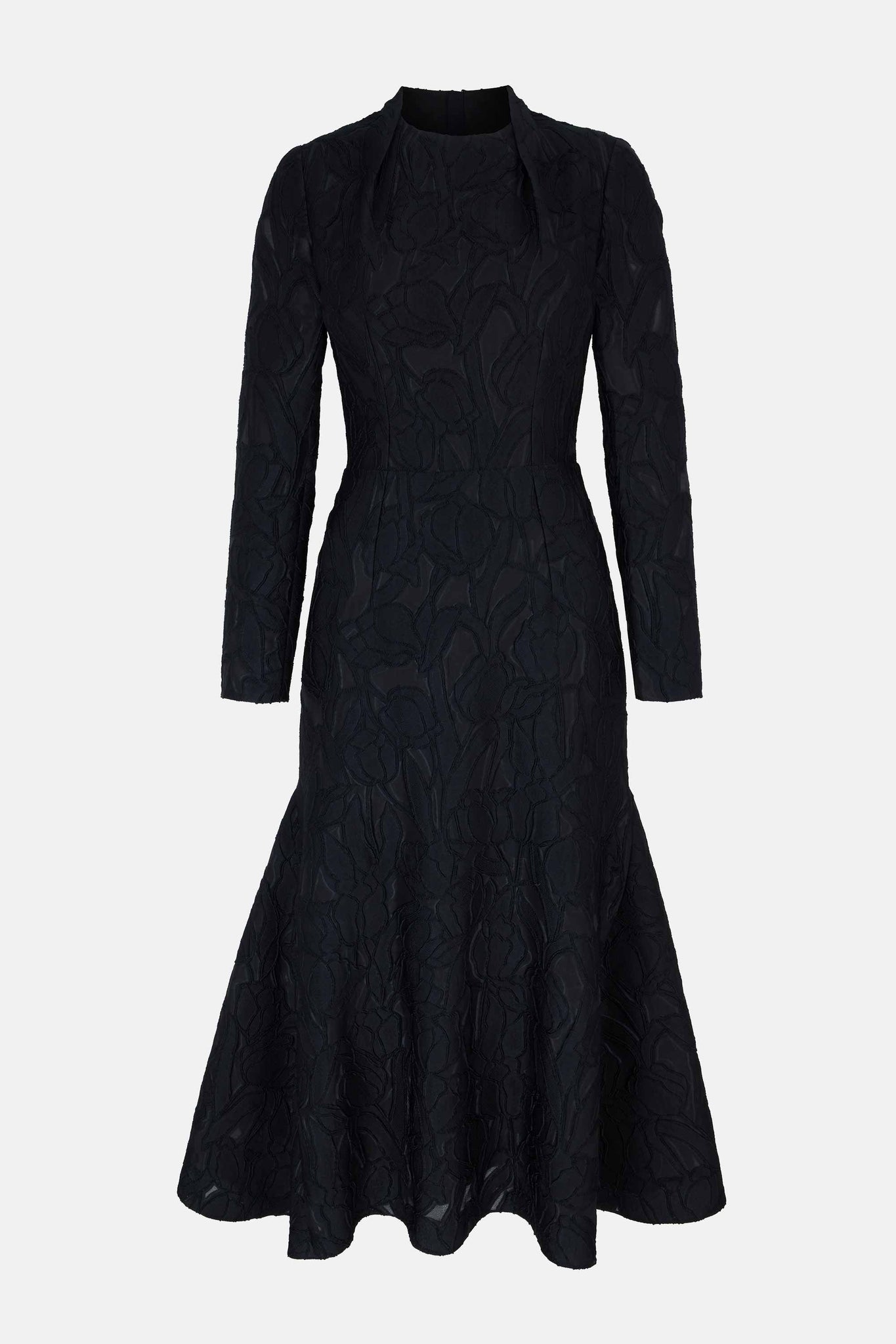 Seneca Dress in Black Embellished Wool | Emilia Wickstead