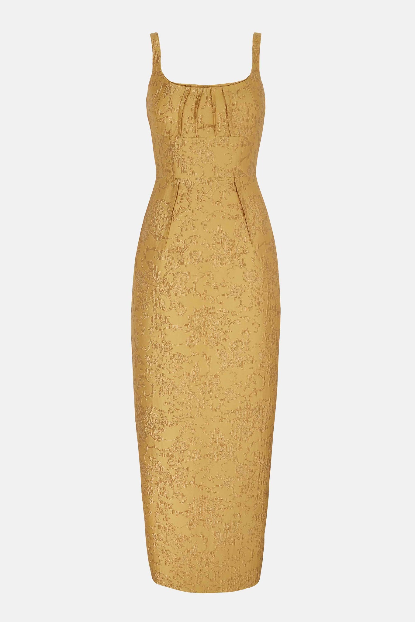 Sharon Dress In Gold Wallpaper Jacquard | Emilia Wickstead