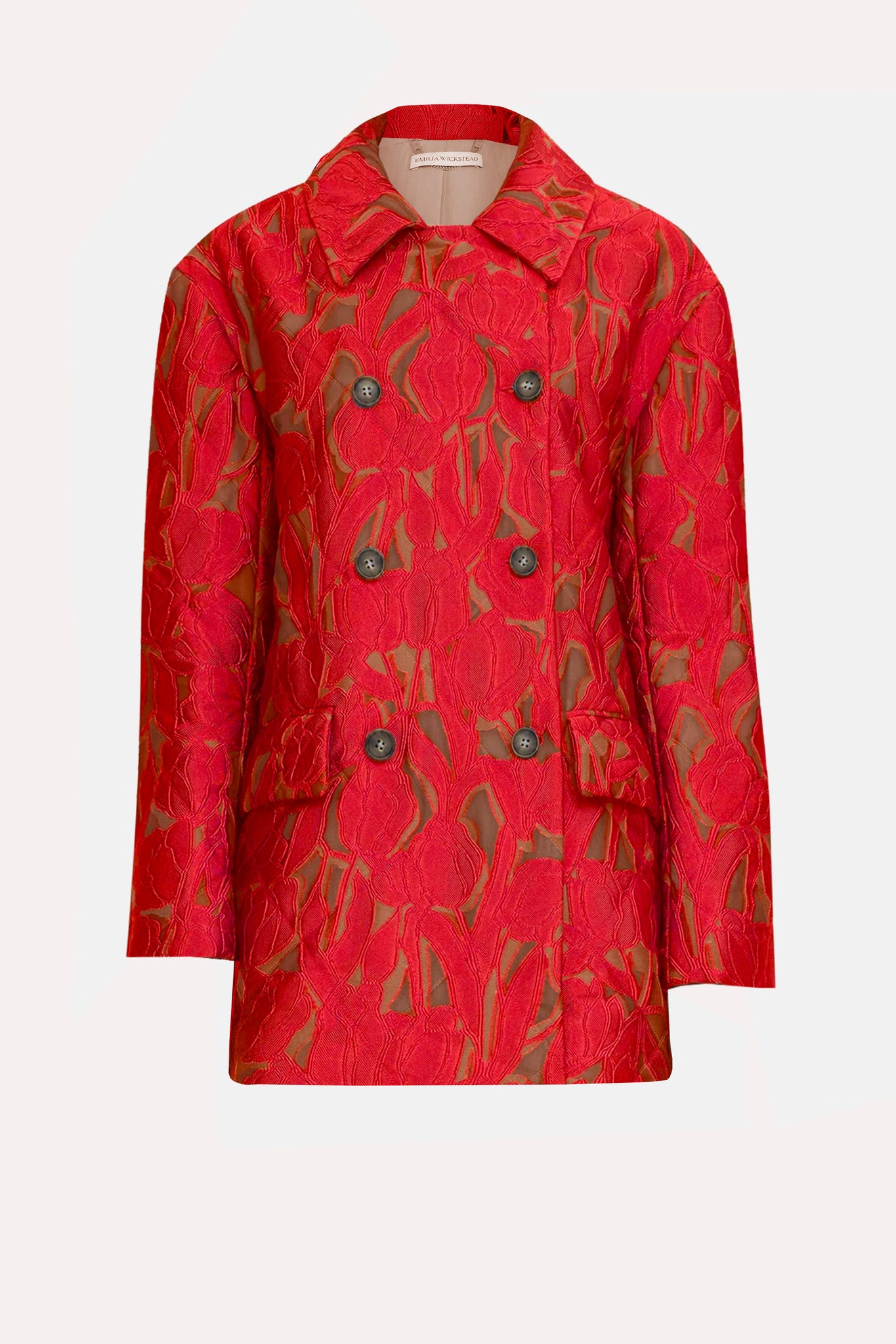 Emilia Wickstead Sophica Red Lace Jacket