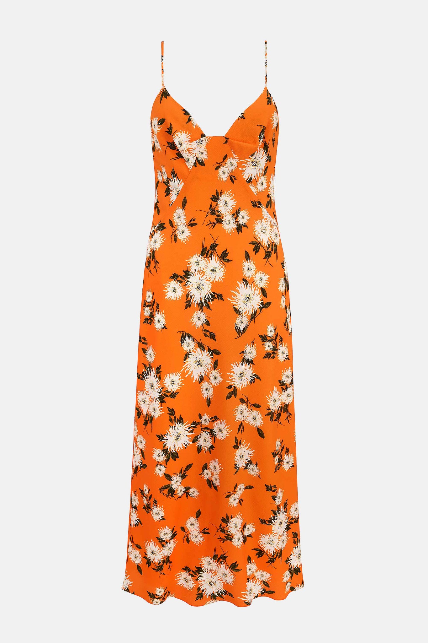 Amaris Dress In Orange Dahlia Floral Print Crepe Georgette | Emilia Wickstead