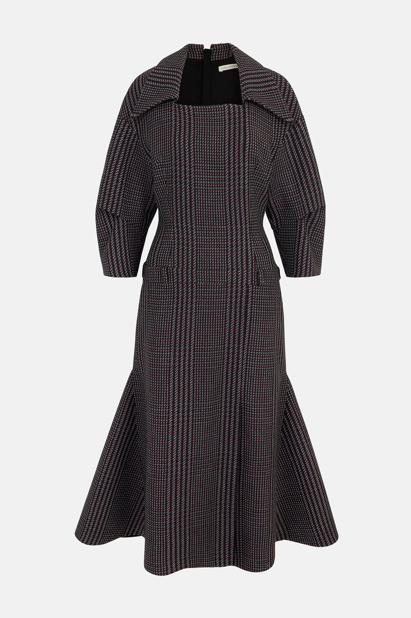 Arete Dress in Prince of Wales Check Merino Wool |  Emilia Wickstead