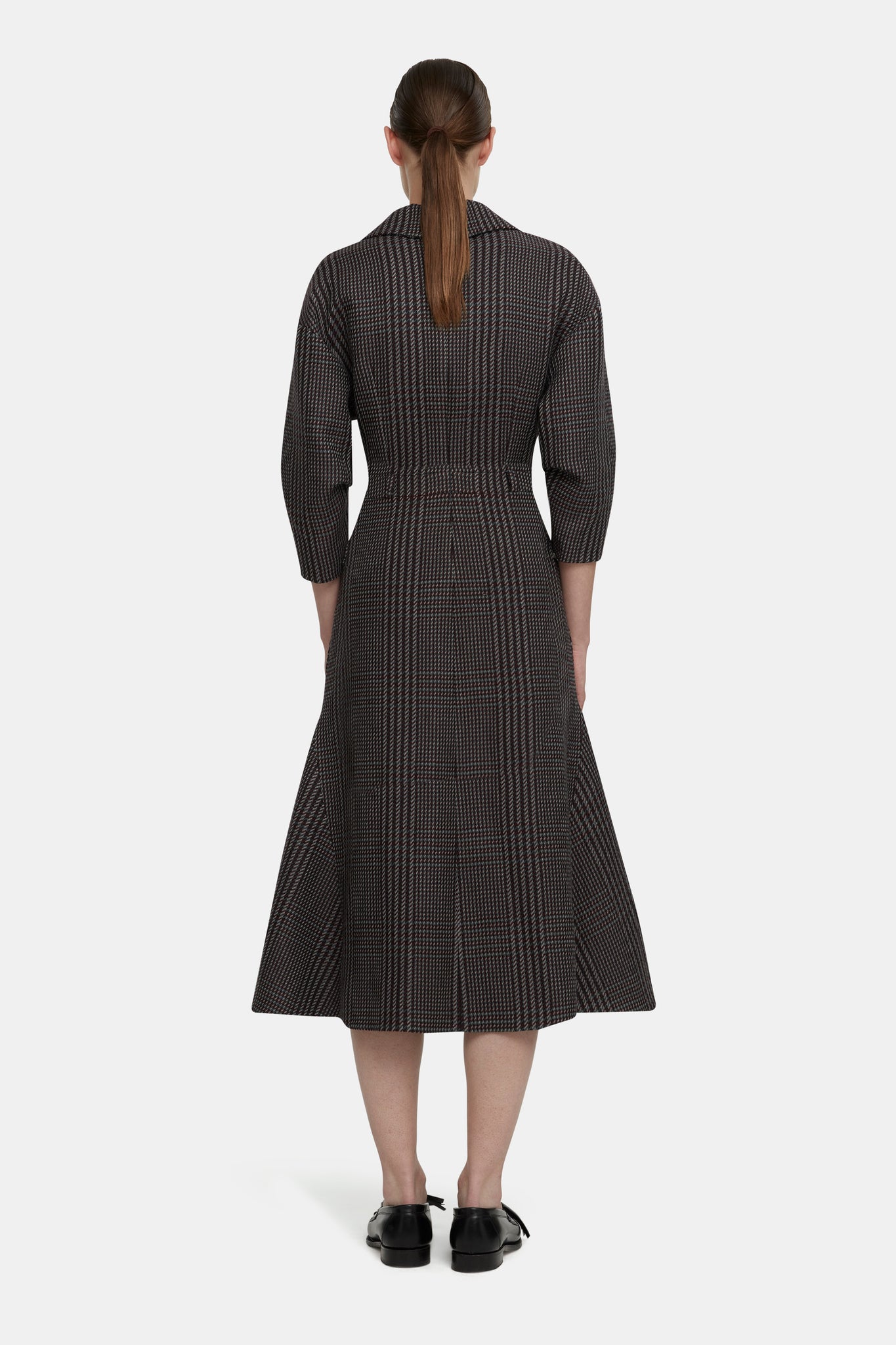 Arete Dress in Prince of Wales Check Merino Wool |  Emilia Wickstead